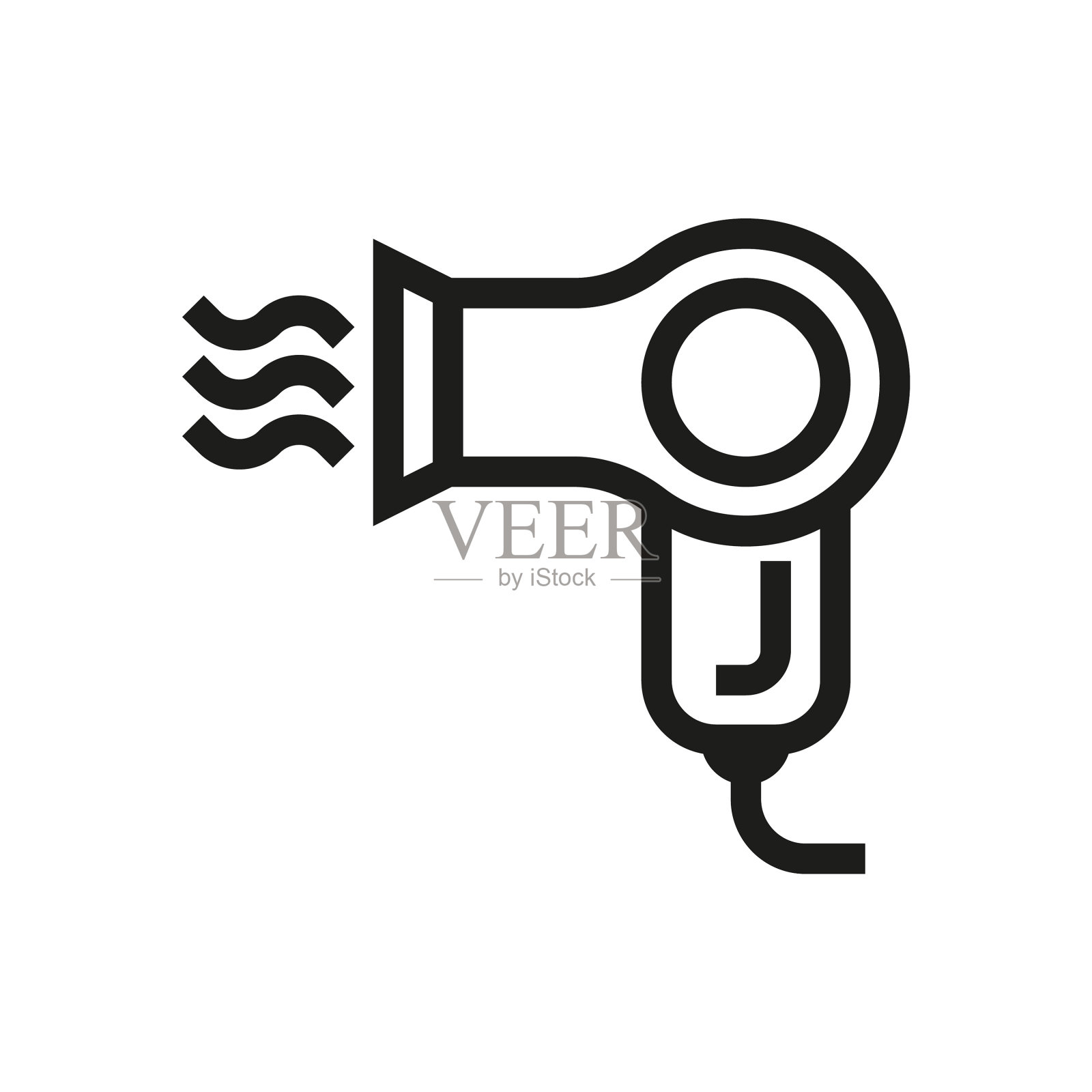 吹风机图标上的白色背景图标素材