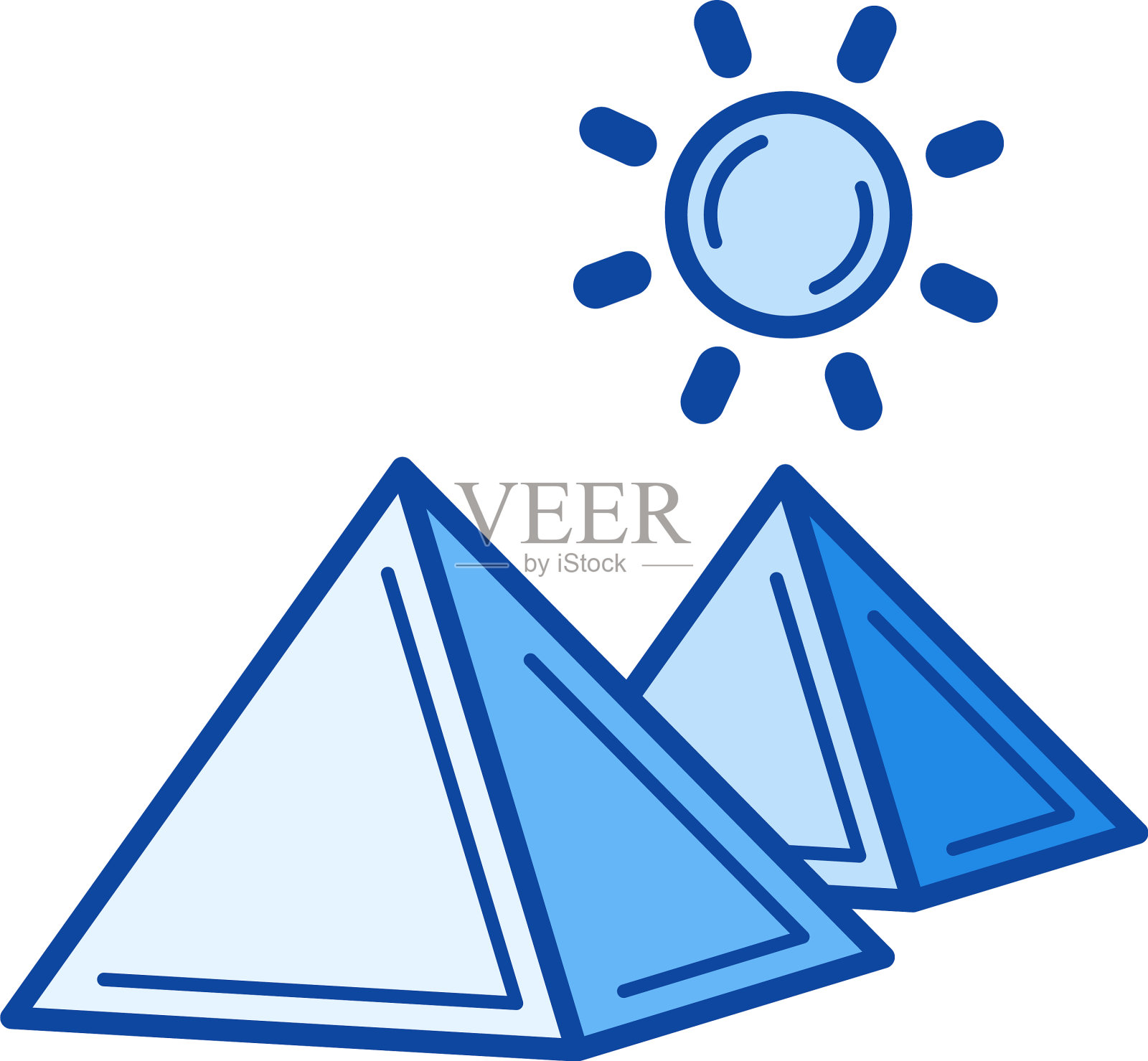 埃及金字塔线标志插画图片素材