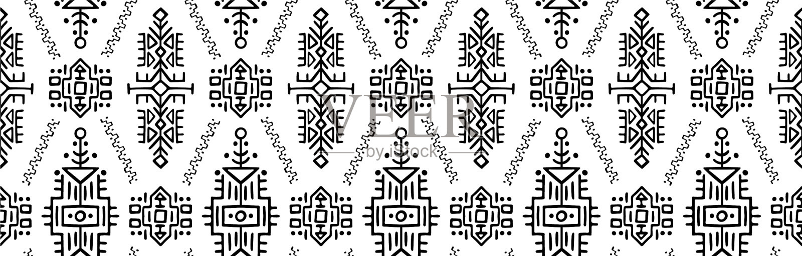 非洲民族风格无缝图案插画图片素材