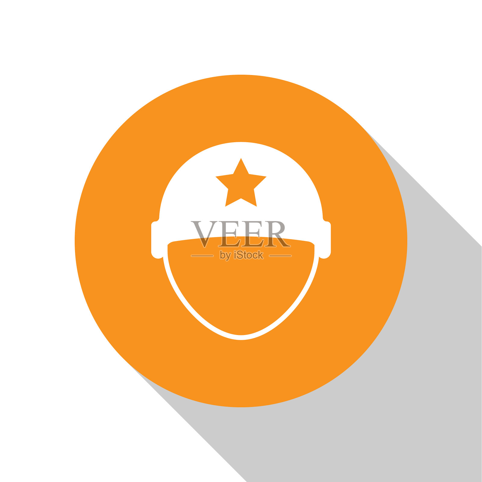 白色军用头盔图标孤立在白色上插画图片素材