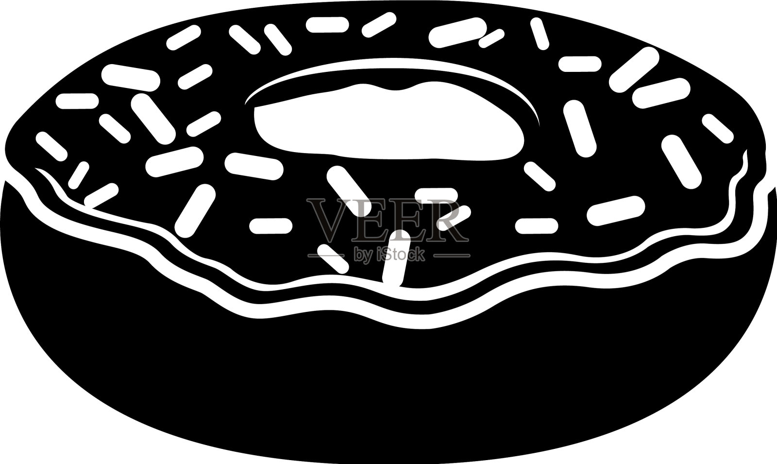 孤立的甜甜圈轮廓插画图片素材