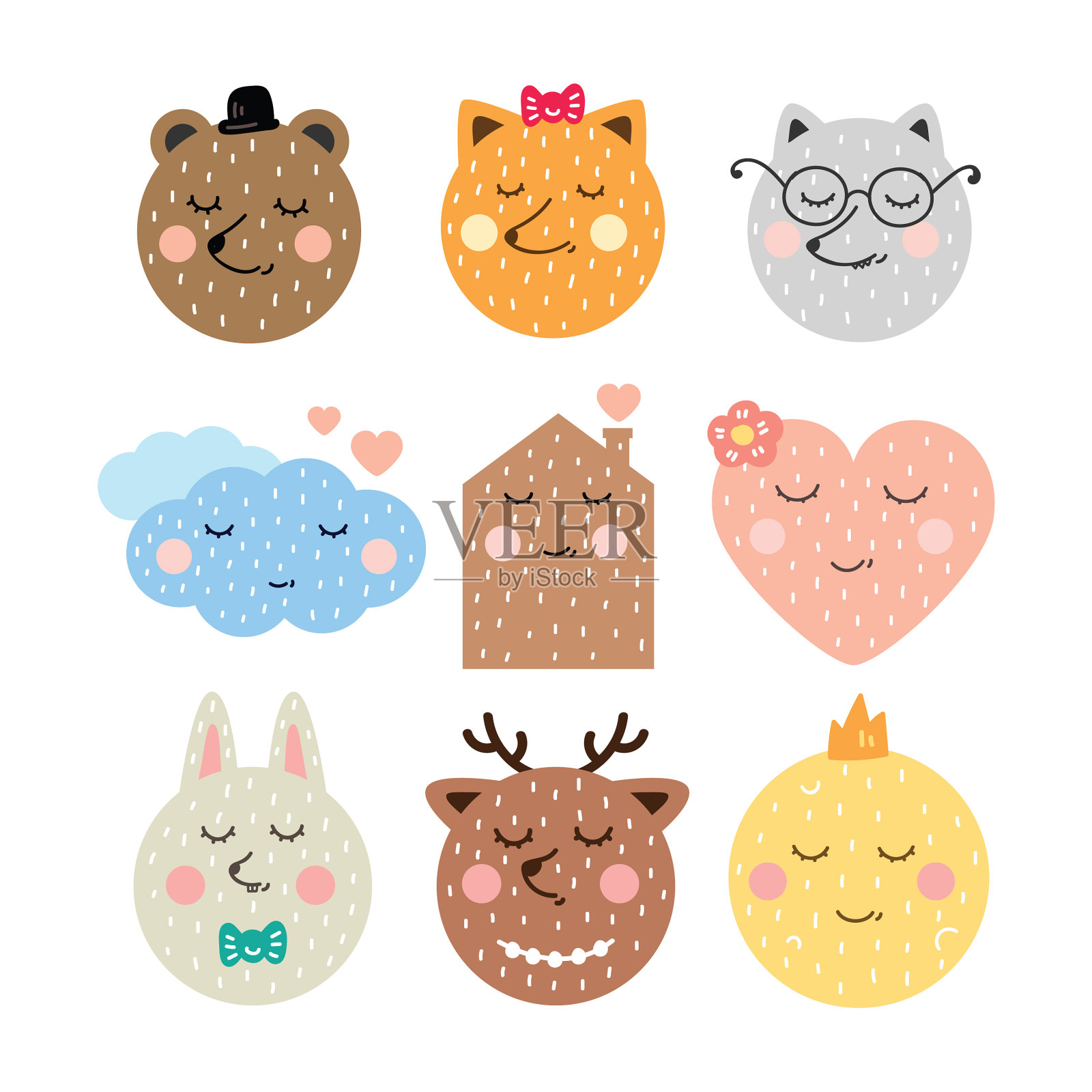 斯堪的纳维亚风格的装饰元素插画图片素材