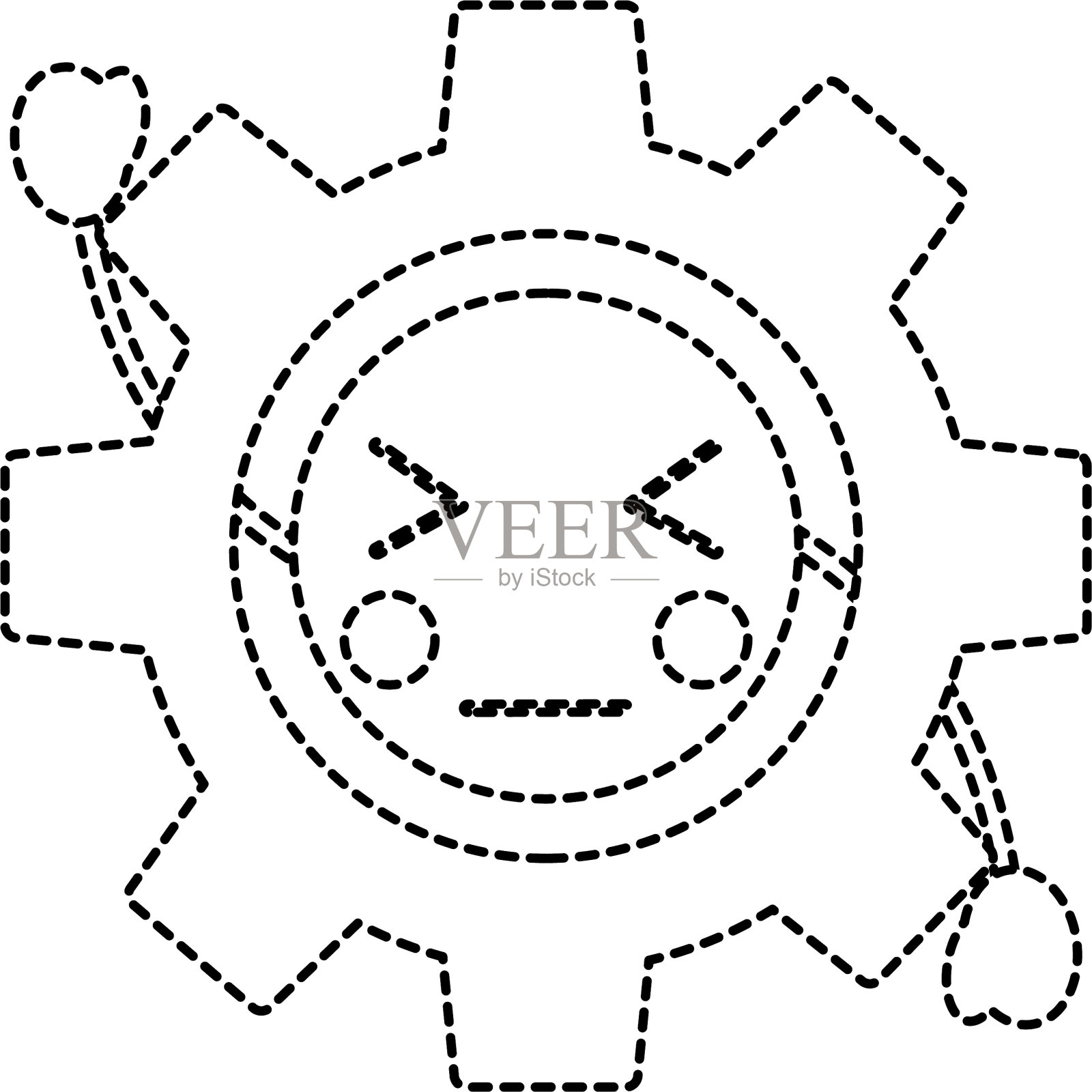 愤怒的齿轮卡哇伊图标形象设计元素图片