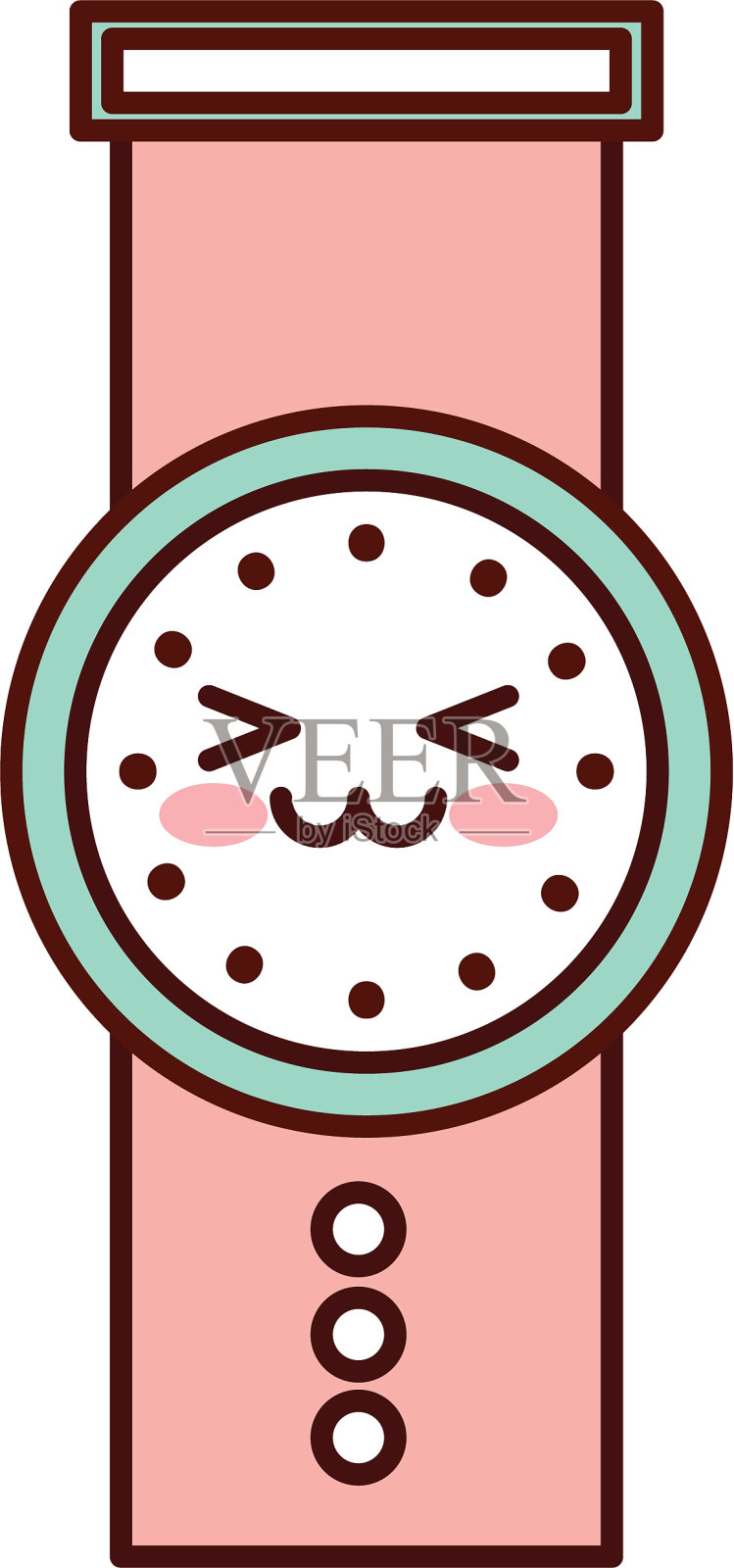 卡哇伊手手表时间商业卡通插画图片素材