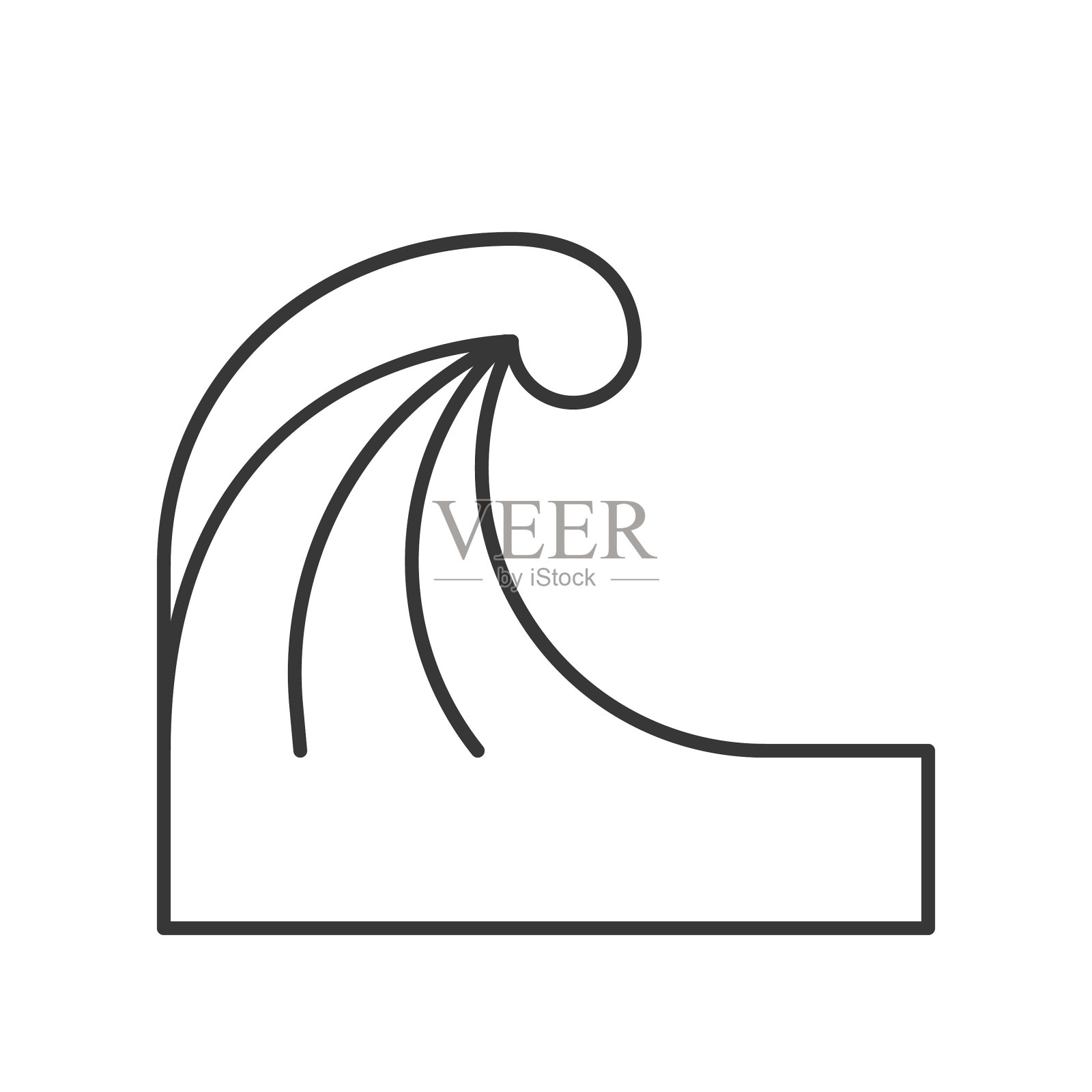 简单的海浪冲浪和海相关的轮廓图标图标素材