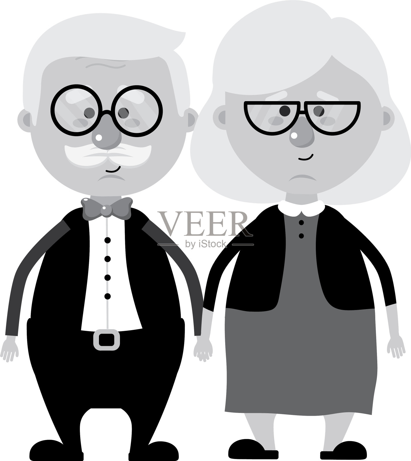 祖父母的卡通设计插画图片素材