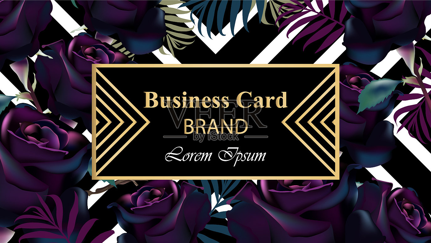 黑玫瑰豪华卡漂亮插画图片素材