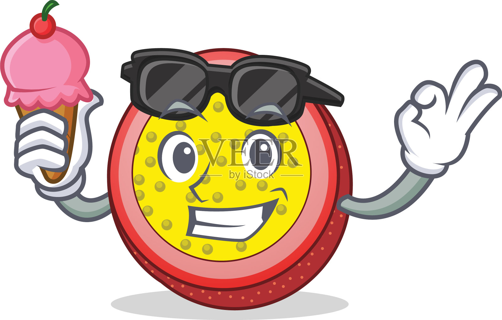 用冰淇淋中的百香果人物卡通设计元素图片