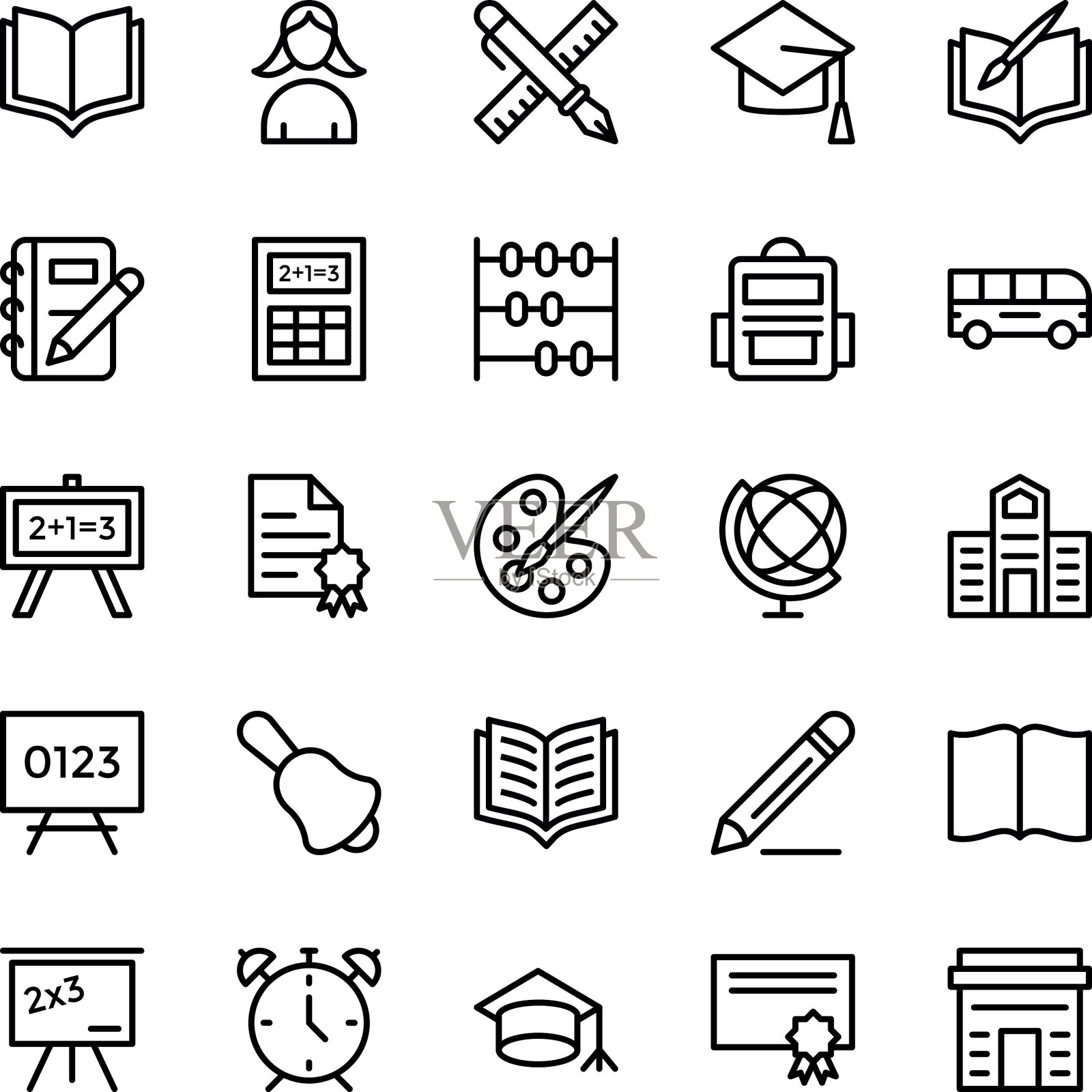 学校和教育线图标5图标素材