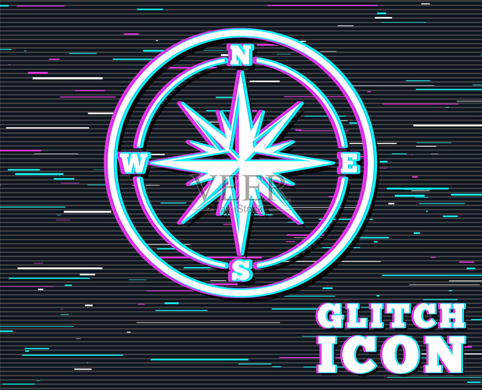 罗盘标志图标风玫瑰导航符号插画图片素材