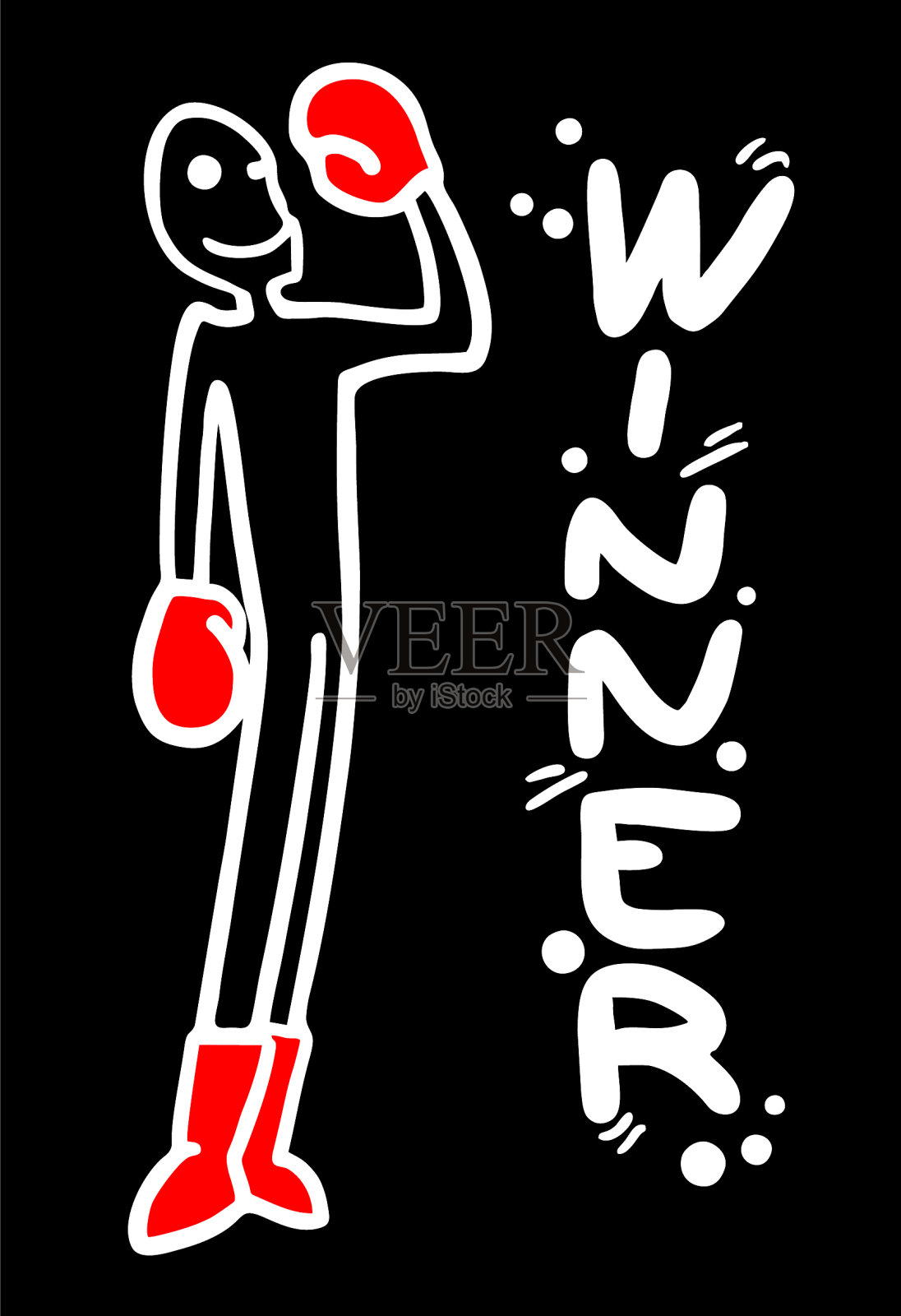 赢家红色手套插画图片素材