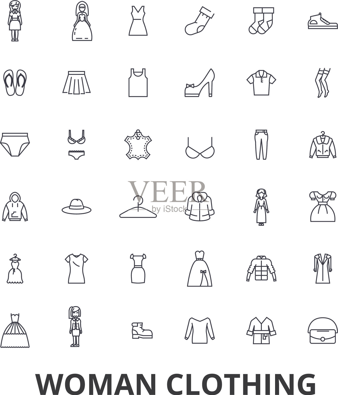 女人服装服装时尚女孩服装插画图片素材