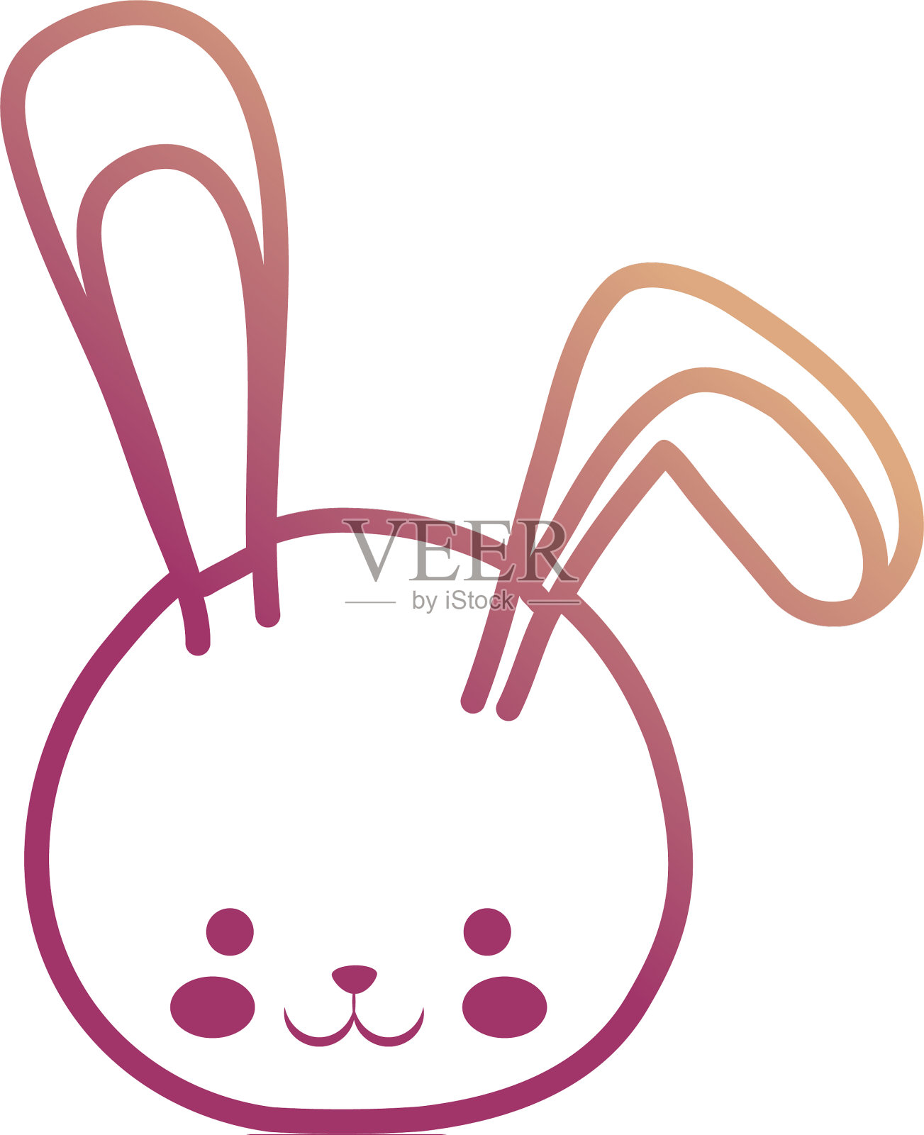 复活节兔头设计元素图片