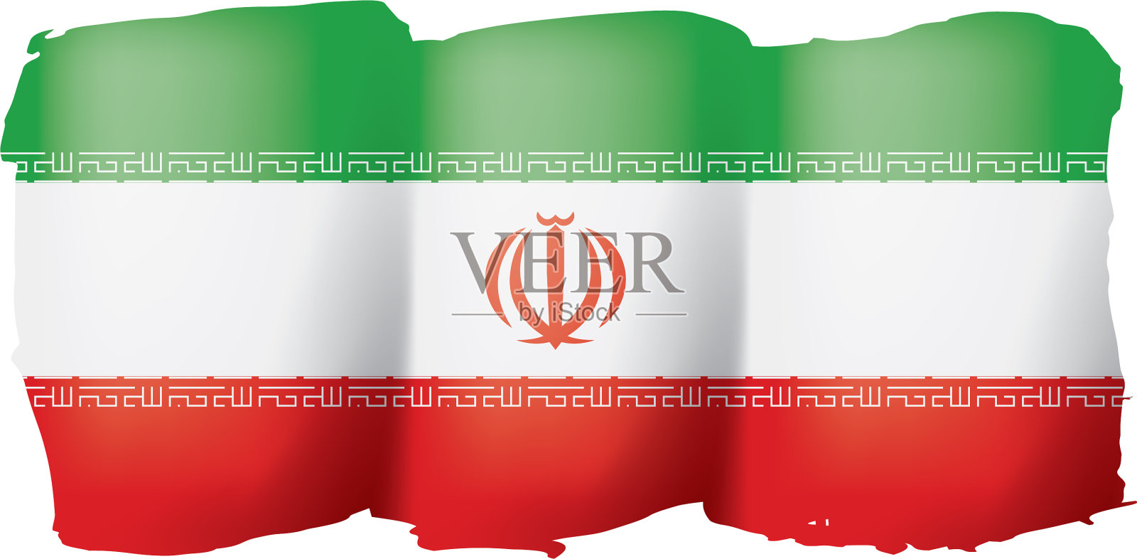 白色的伊朗国旗设计元素图片