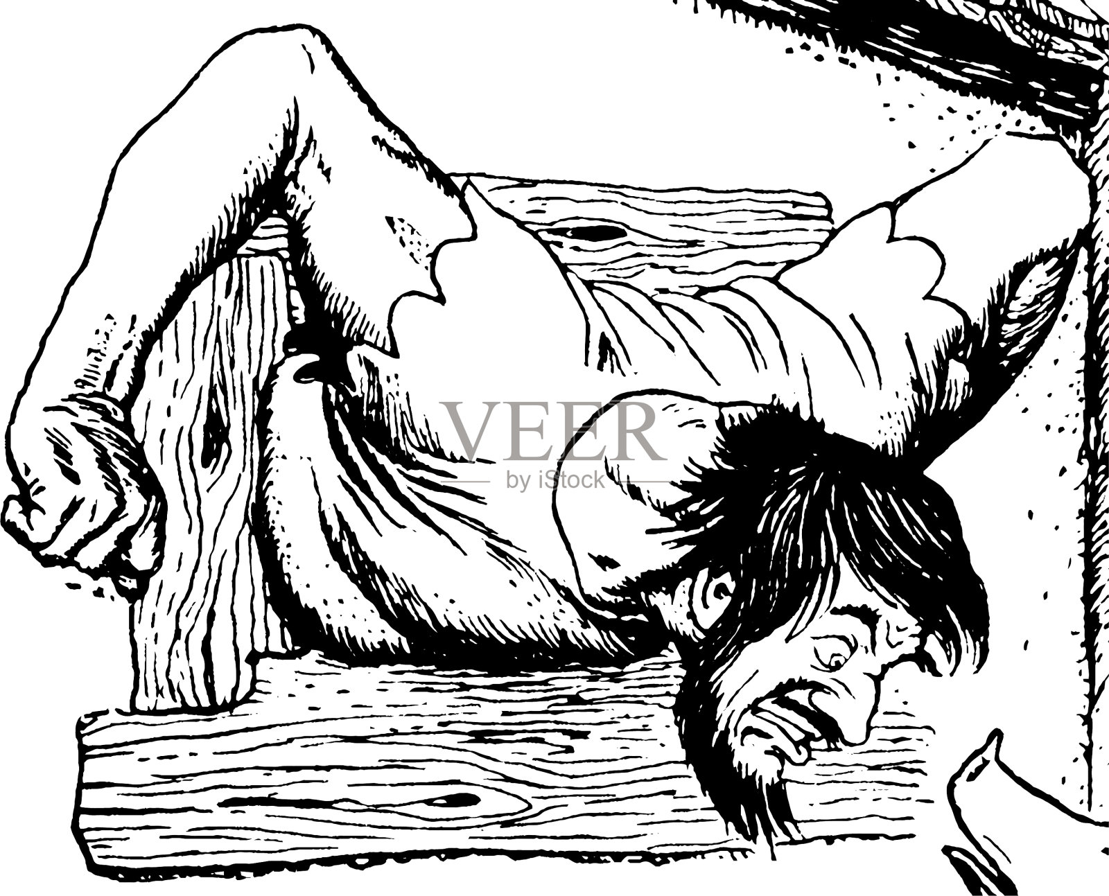 老式食人魔插画图片素材