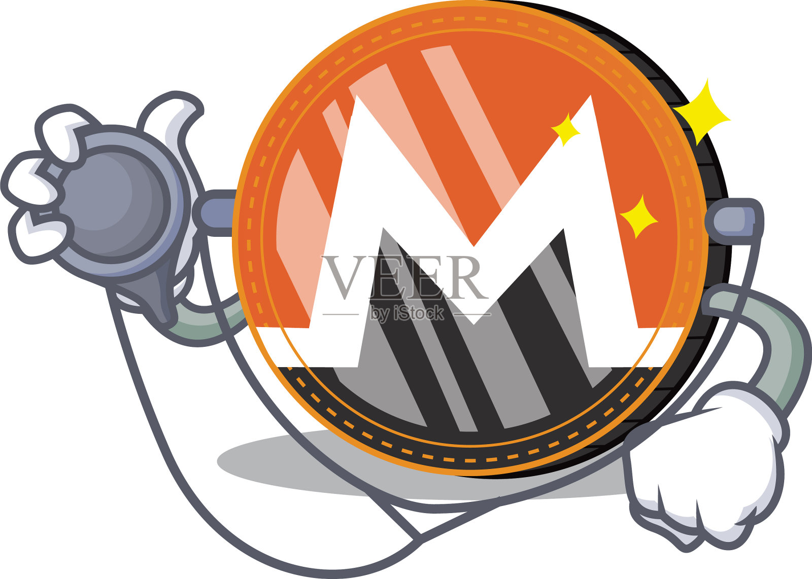 博士门罗硬币人物卡通插画图片素材