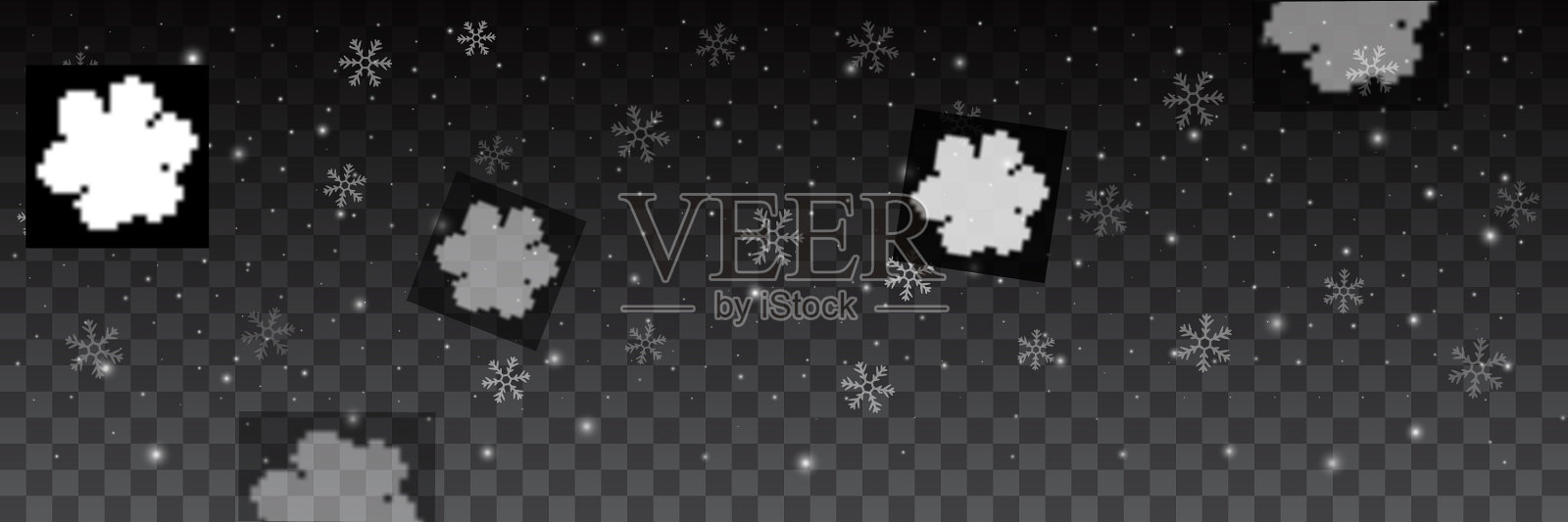 不同形状的雪花背景插画图片素材