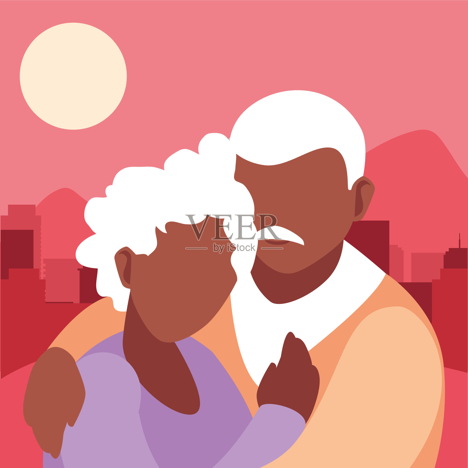 快乐爷爷奶奶日平设计插画图片素材