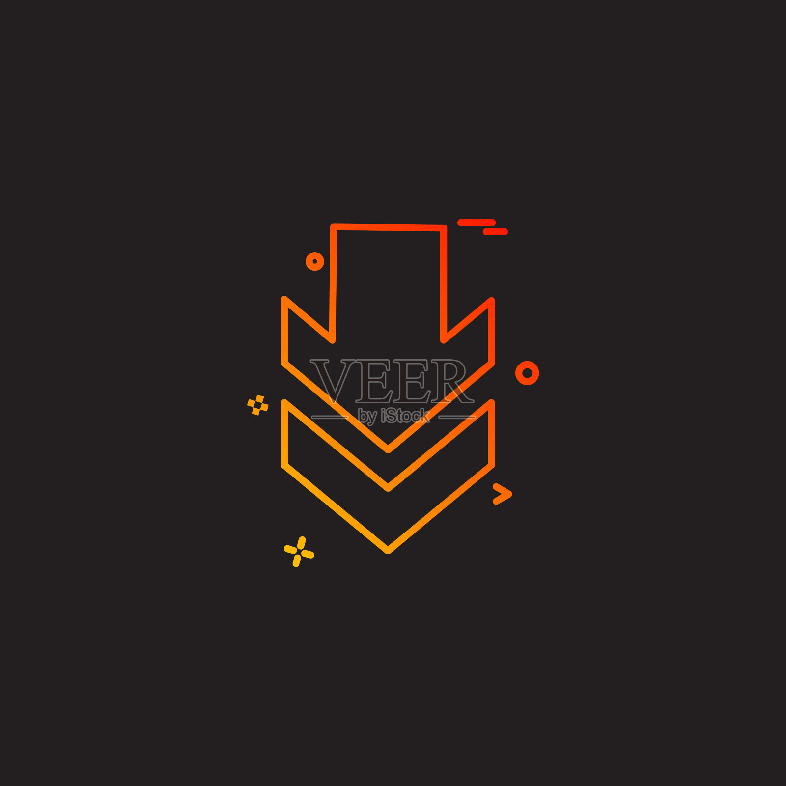 向下箭头图标设计插画图片素材