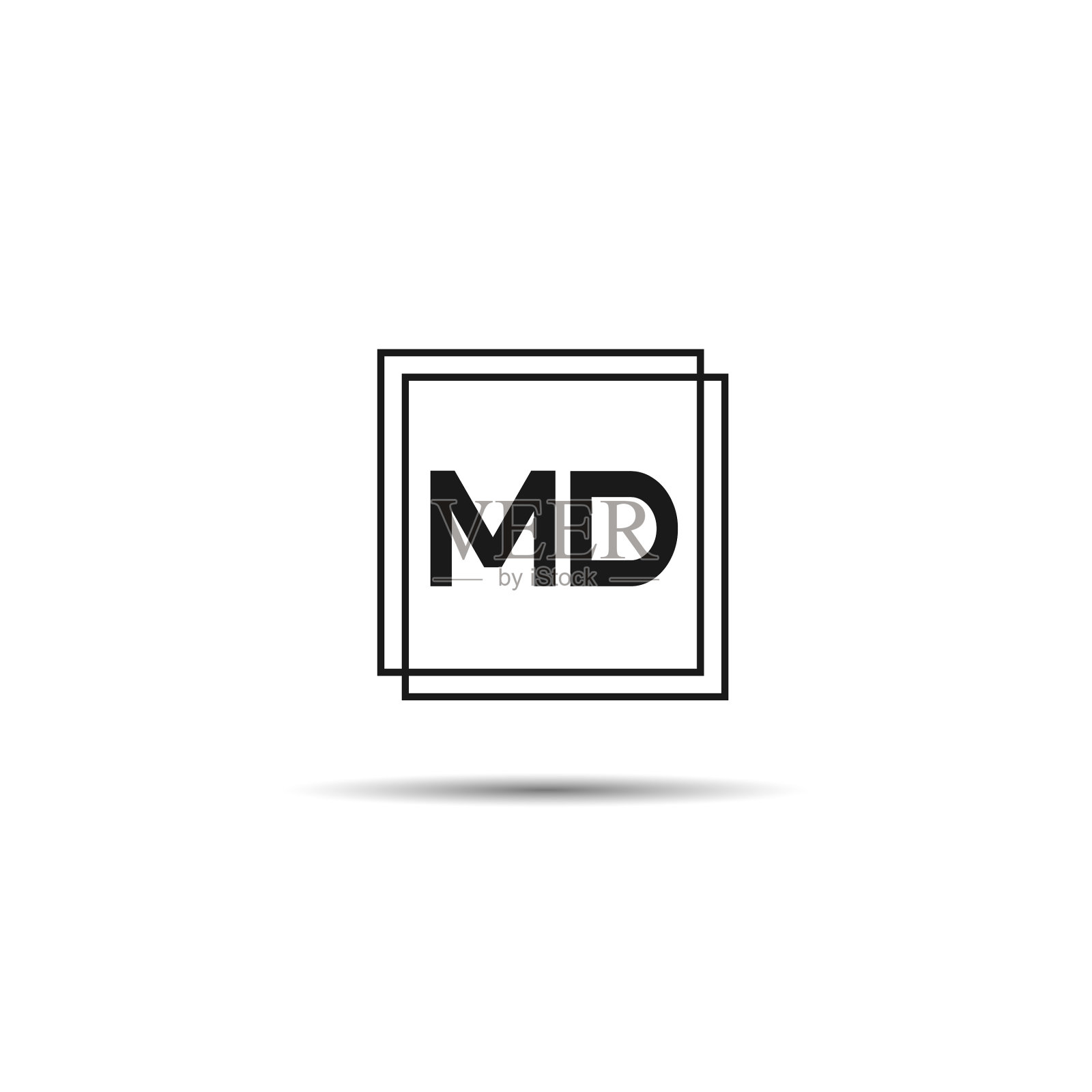 首字母md标志模板设计设计元素图片