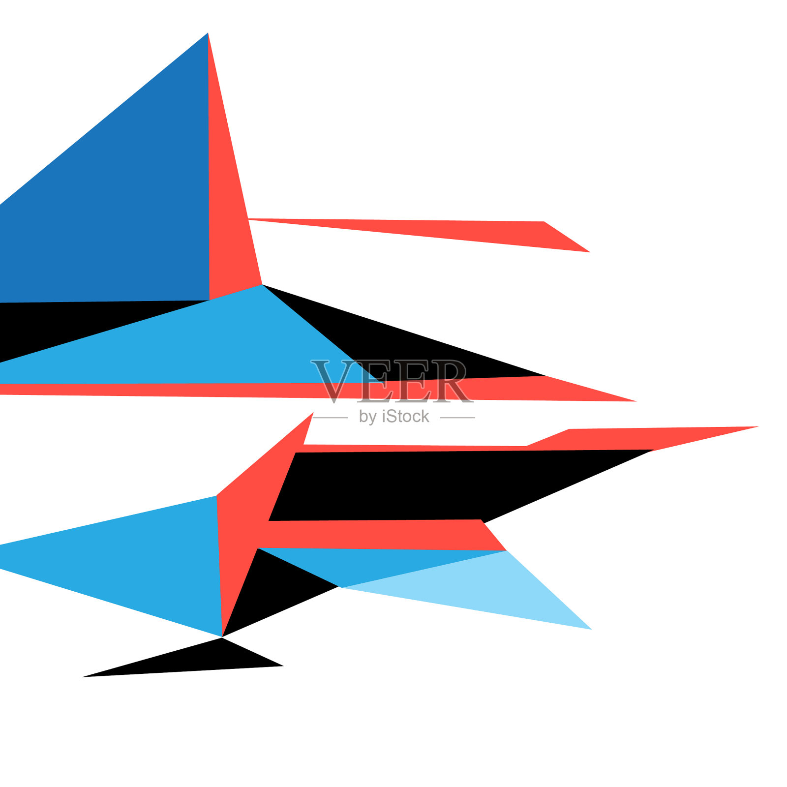 明亮的颜色抽象形状从三角形插画图片素材