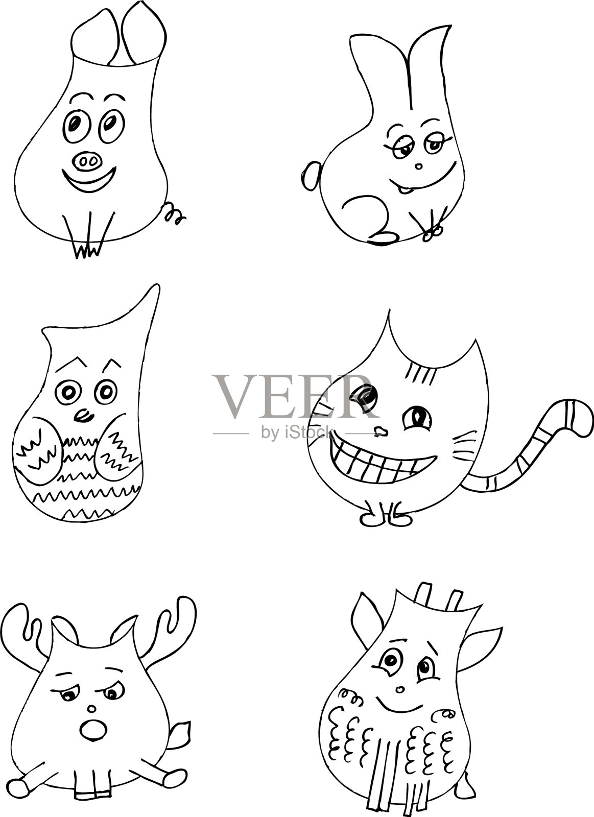 搞笑宠物套衬图标素材