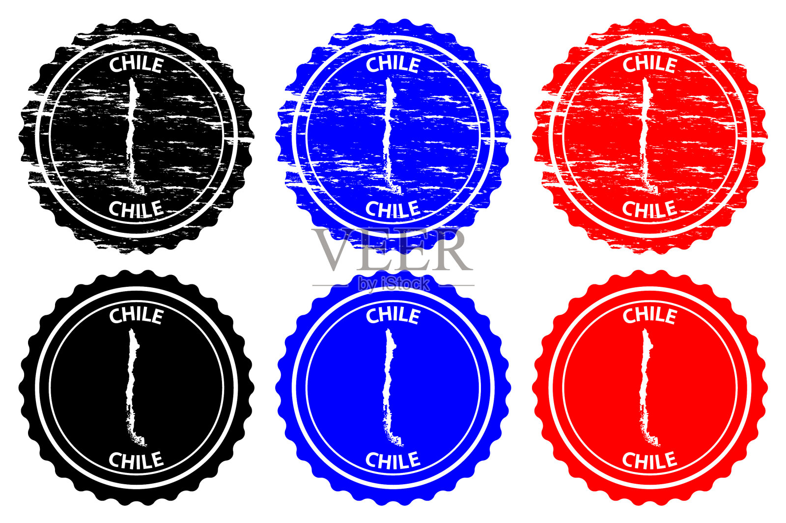 智利橡皮图章插画图片素材