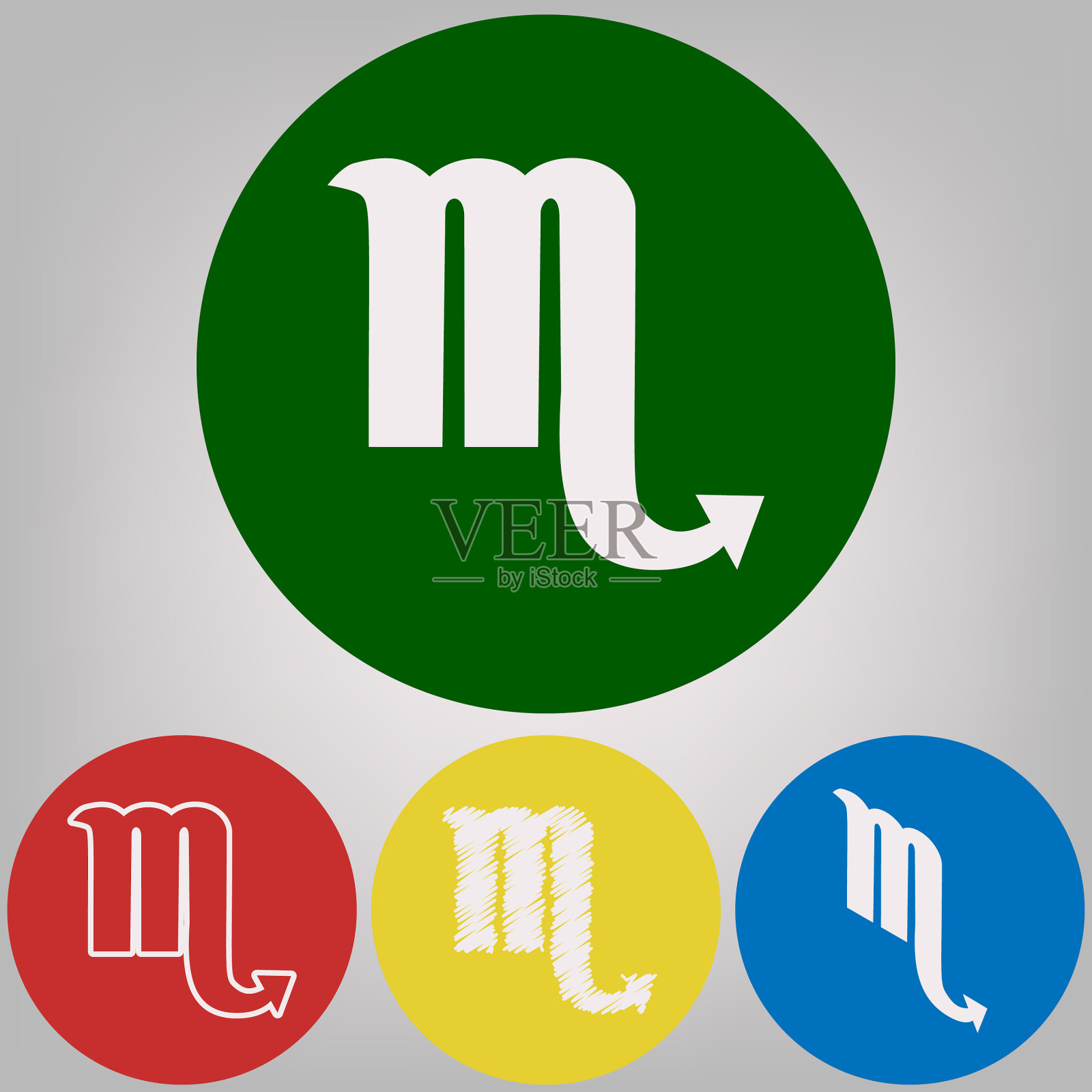 天蝎座:白色风格插画图片素材