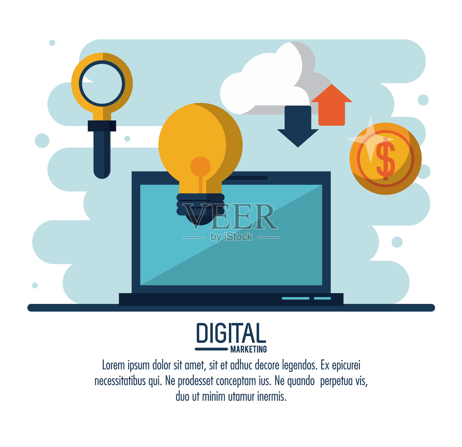 数字营销与广告插画图片素材