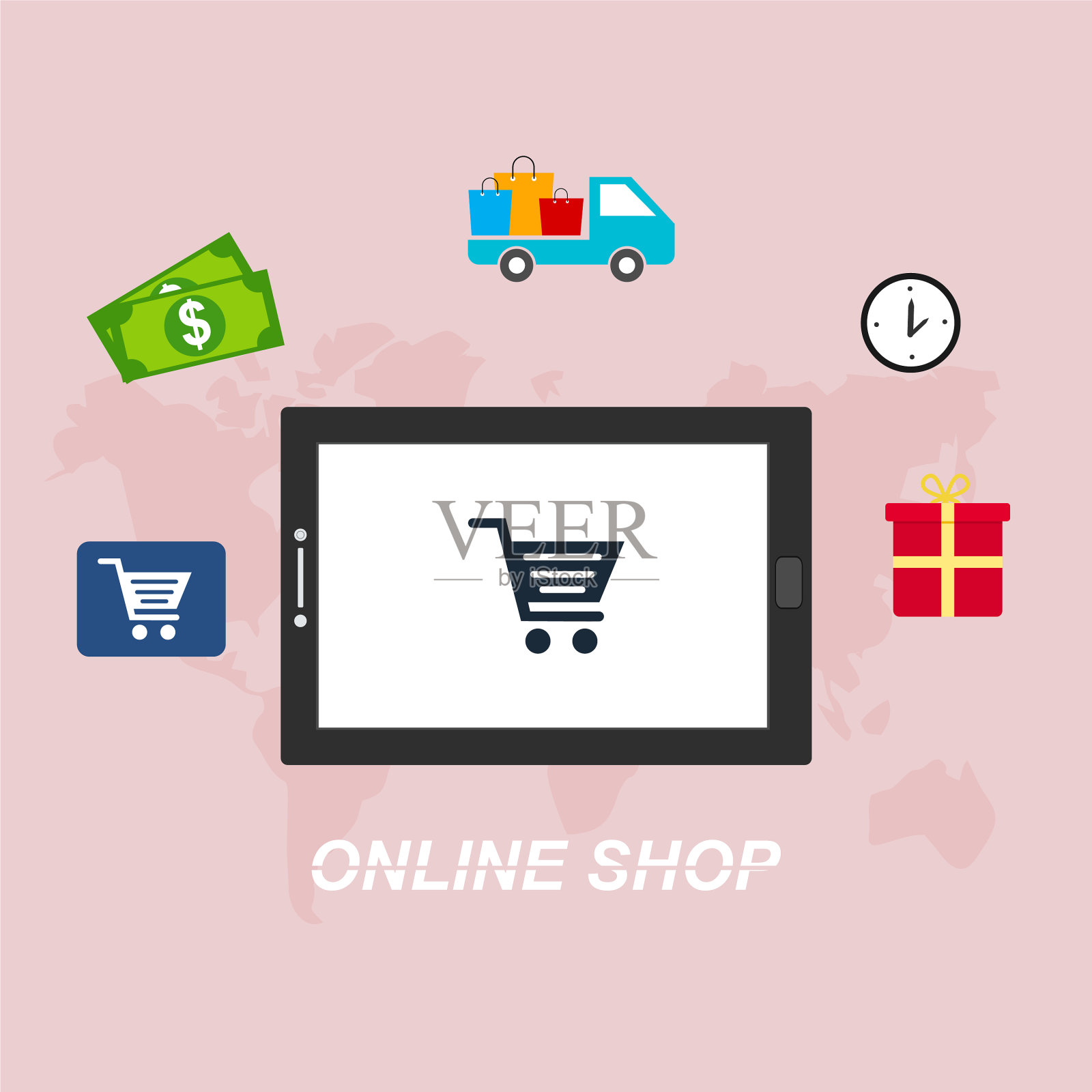 现代平面设计人与商业理念插画图片素材