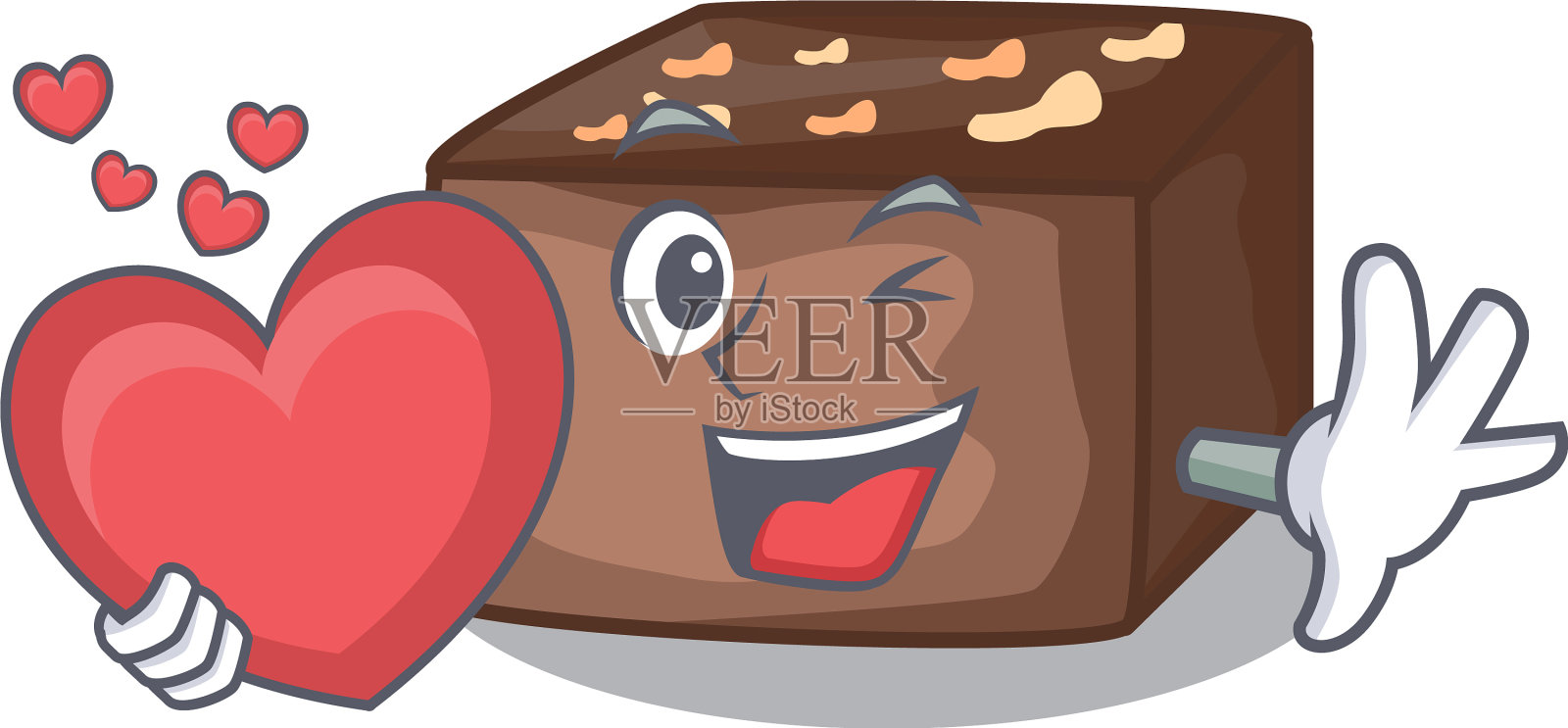 还有心杏仁自制的甜蛋糕插画图片素材