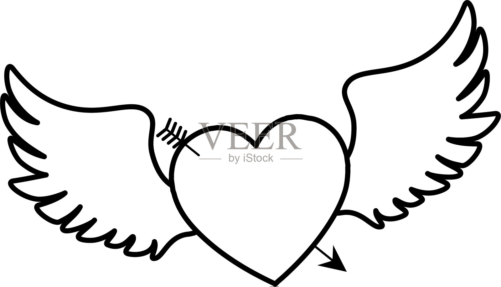 有翅膀的爱插画图片素材