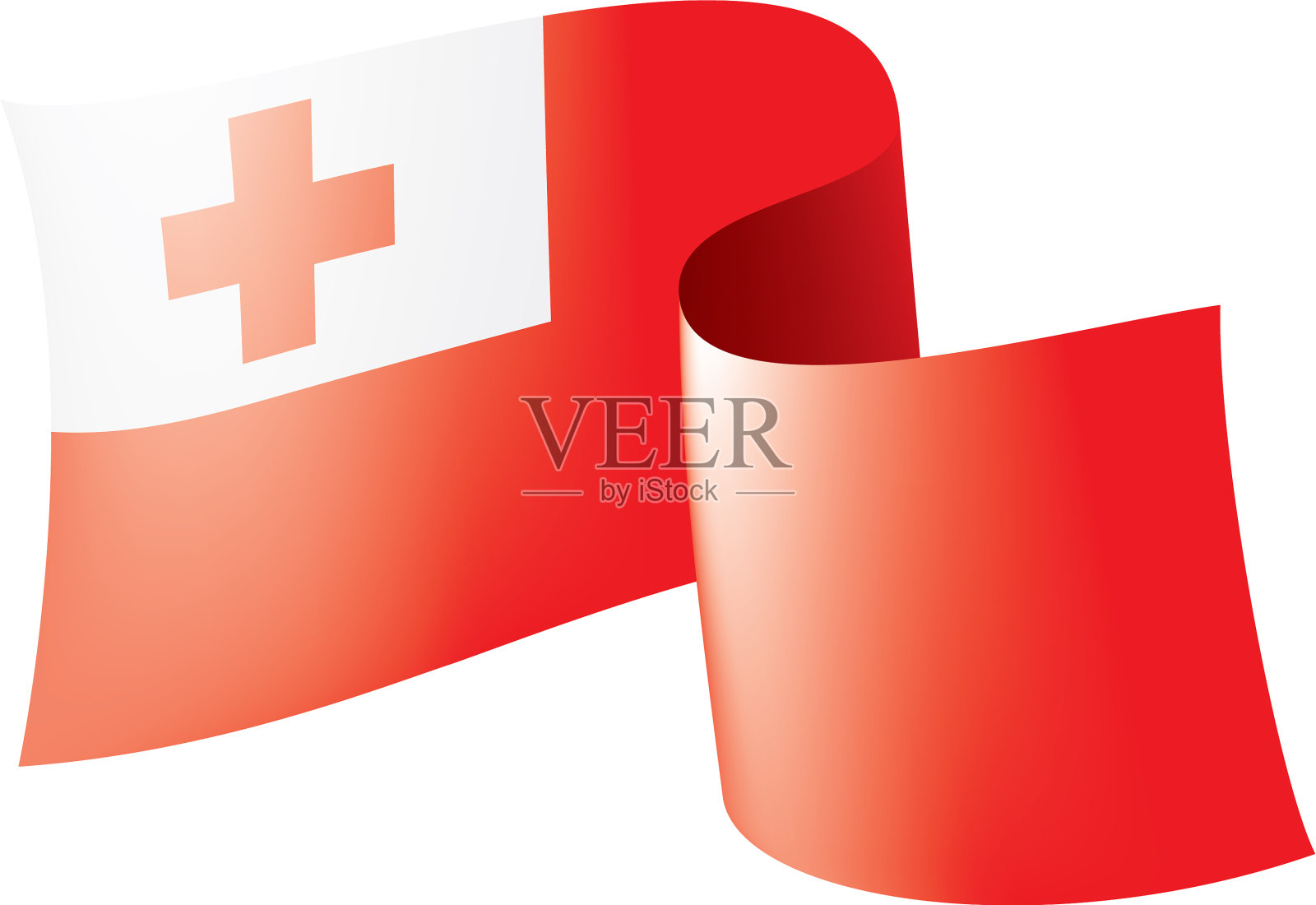 汤加国旗上有白色设计元素图片