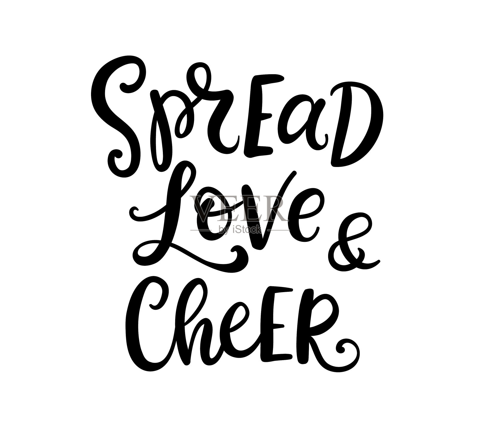 圣诞墨水手写字母传播爱的短语设计元素图片