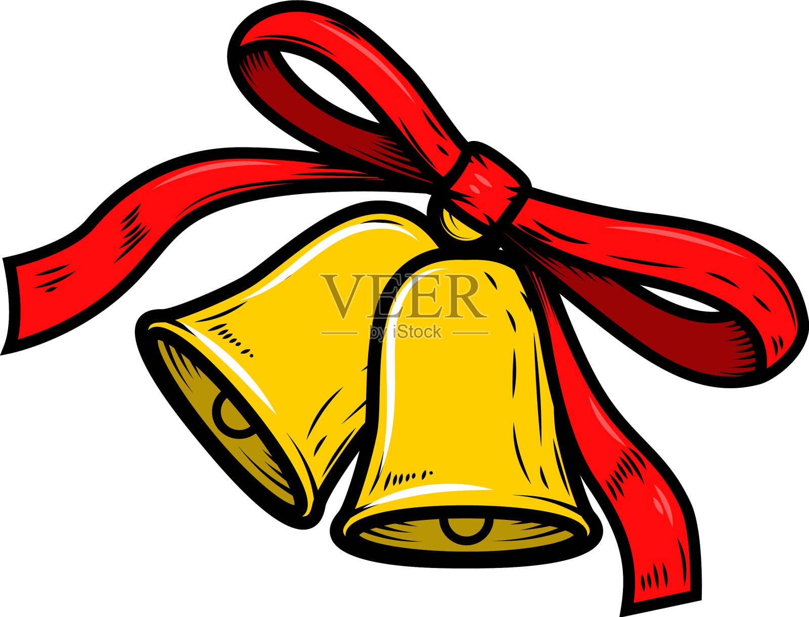 圣诞钟声上的白色背景设计设计元素图片