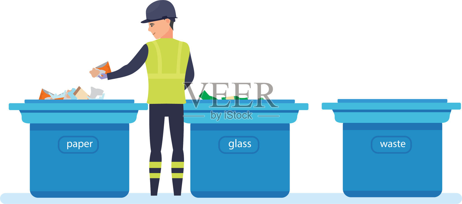 清洁城市生活垃圾回收利用设计元素图片