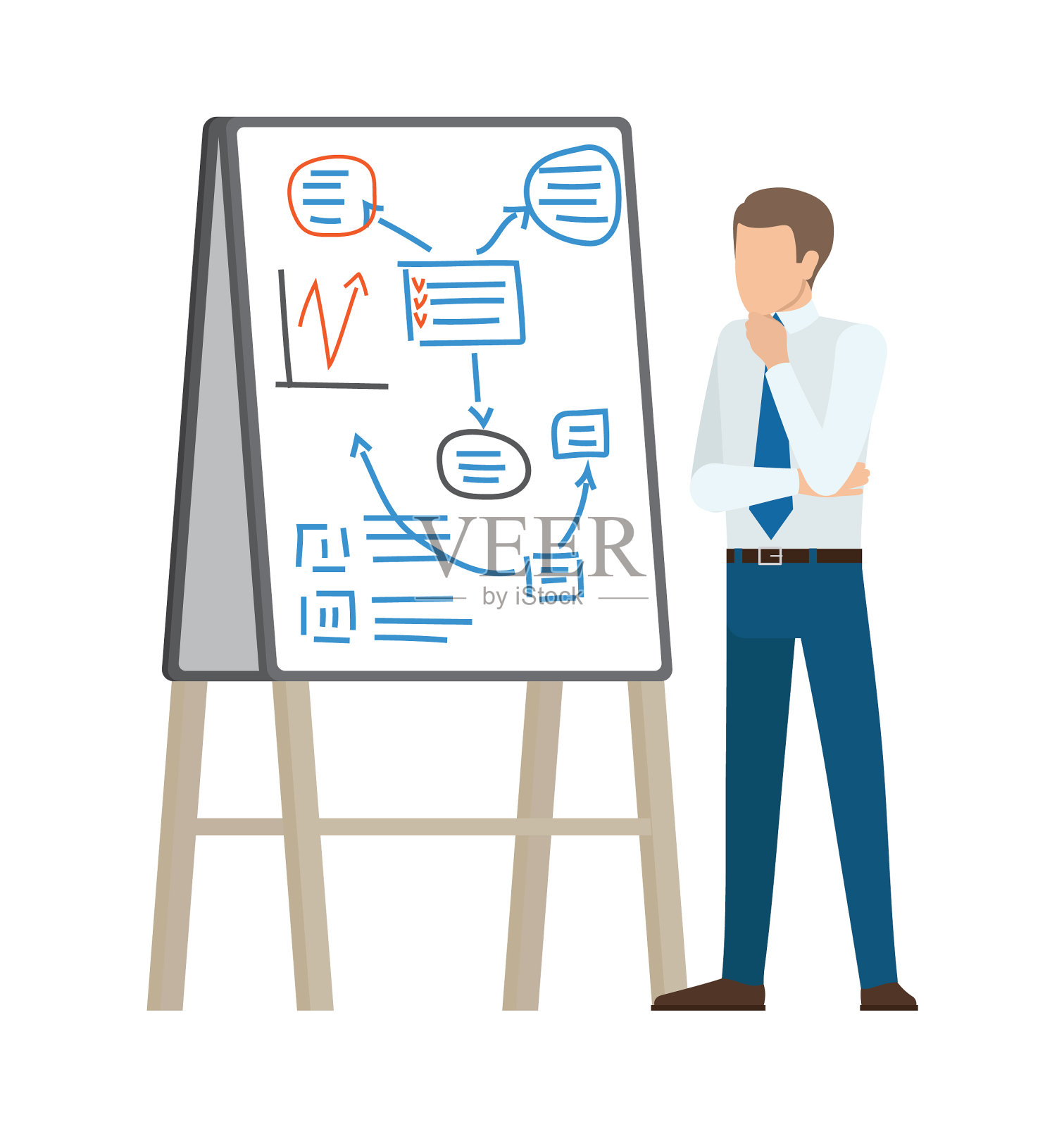 商人正在考虑计划设计元素图片