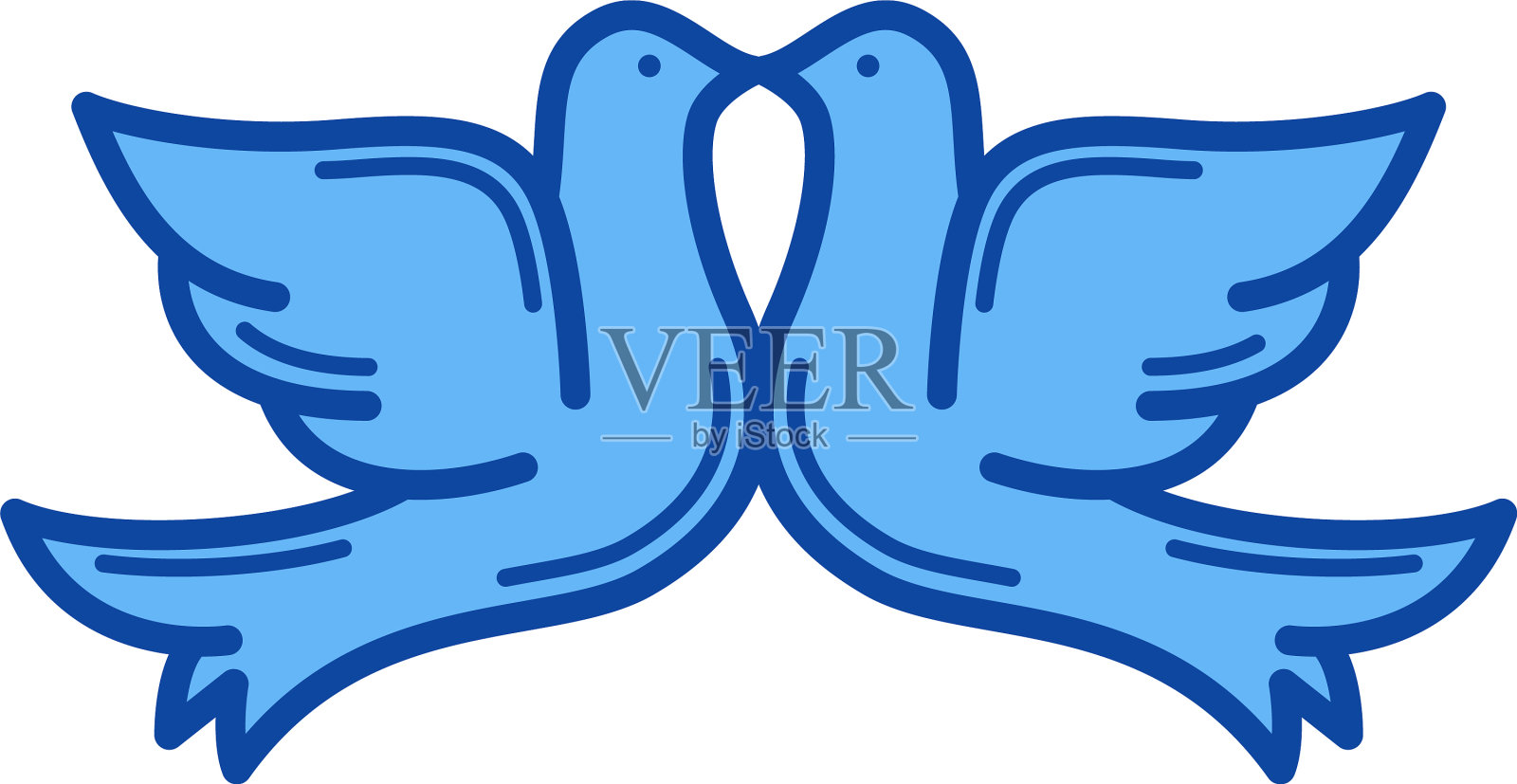 婚礼鸽子线图标设计元素图片