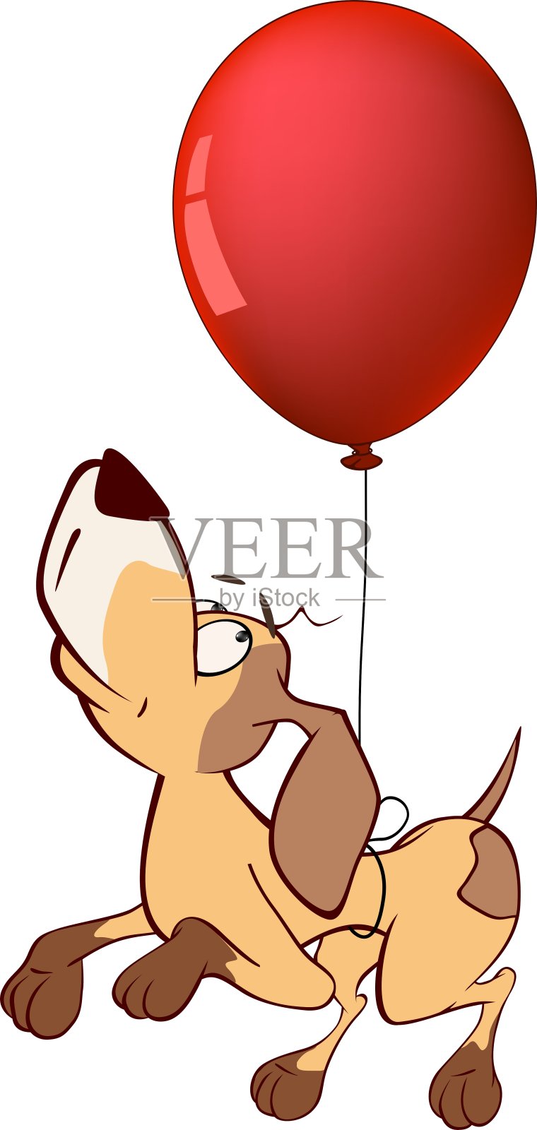 猎狗和气球卡通设计元素图片