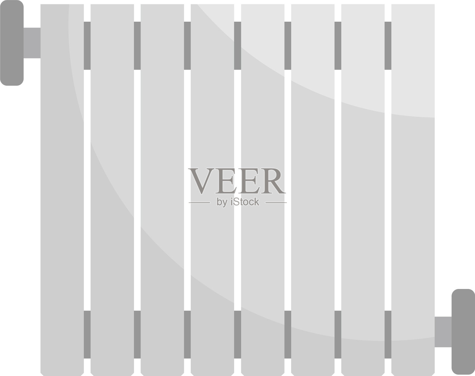 中央加热器图标扁平式设计元素图片