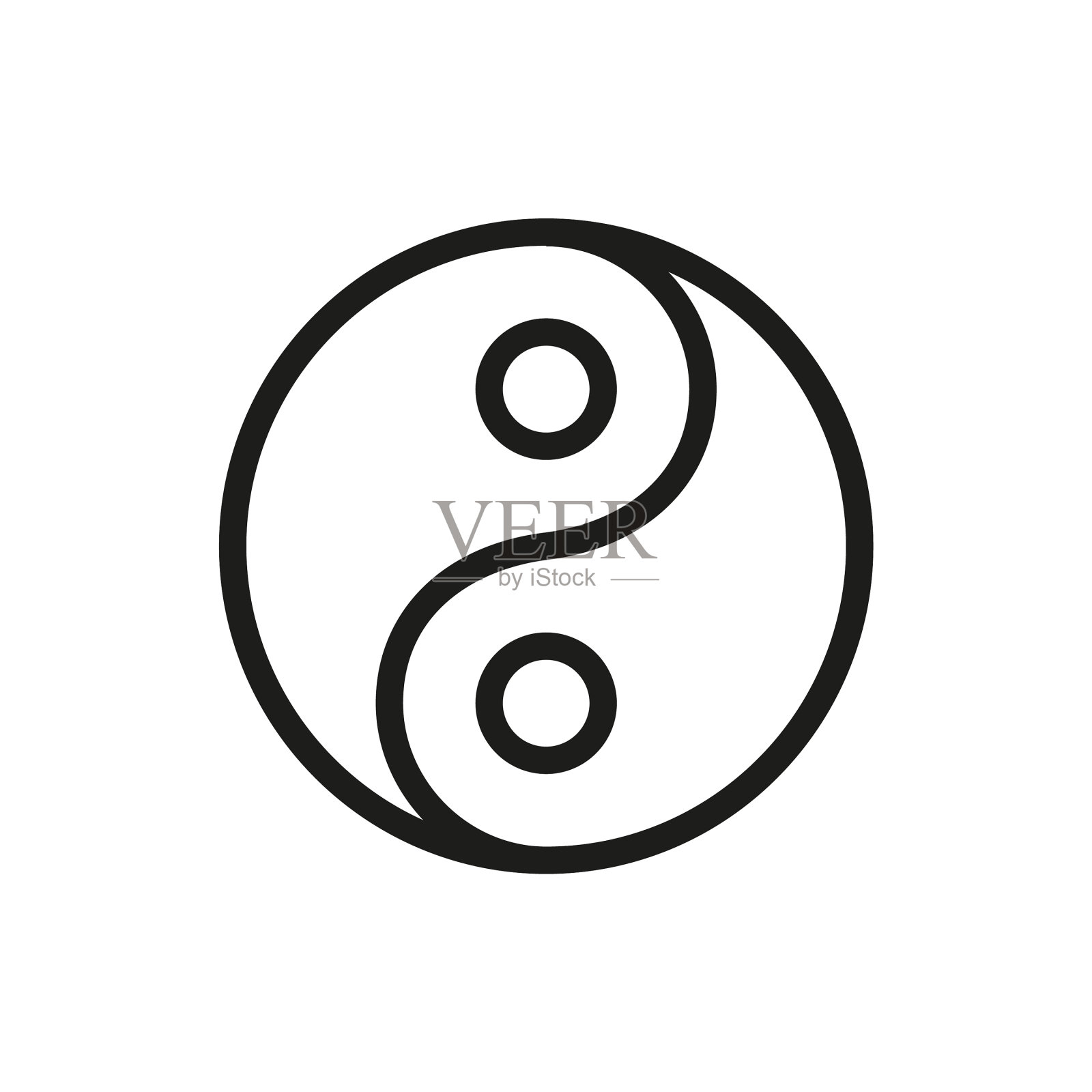 阴阳图标上的白色背景设计元素图片