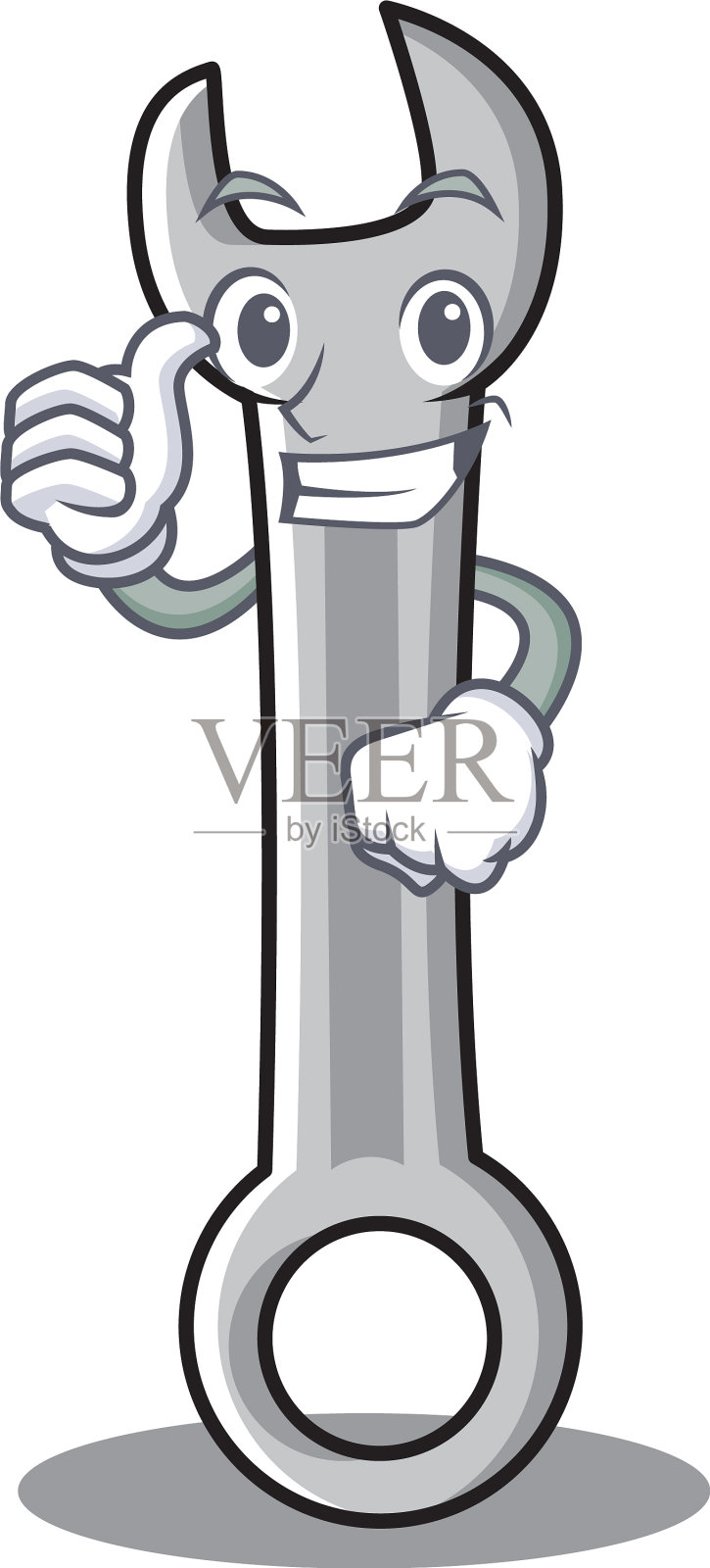 大拇指向上扳手人物卡通风格设计元素图片