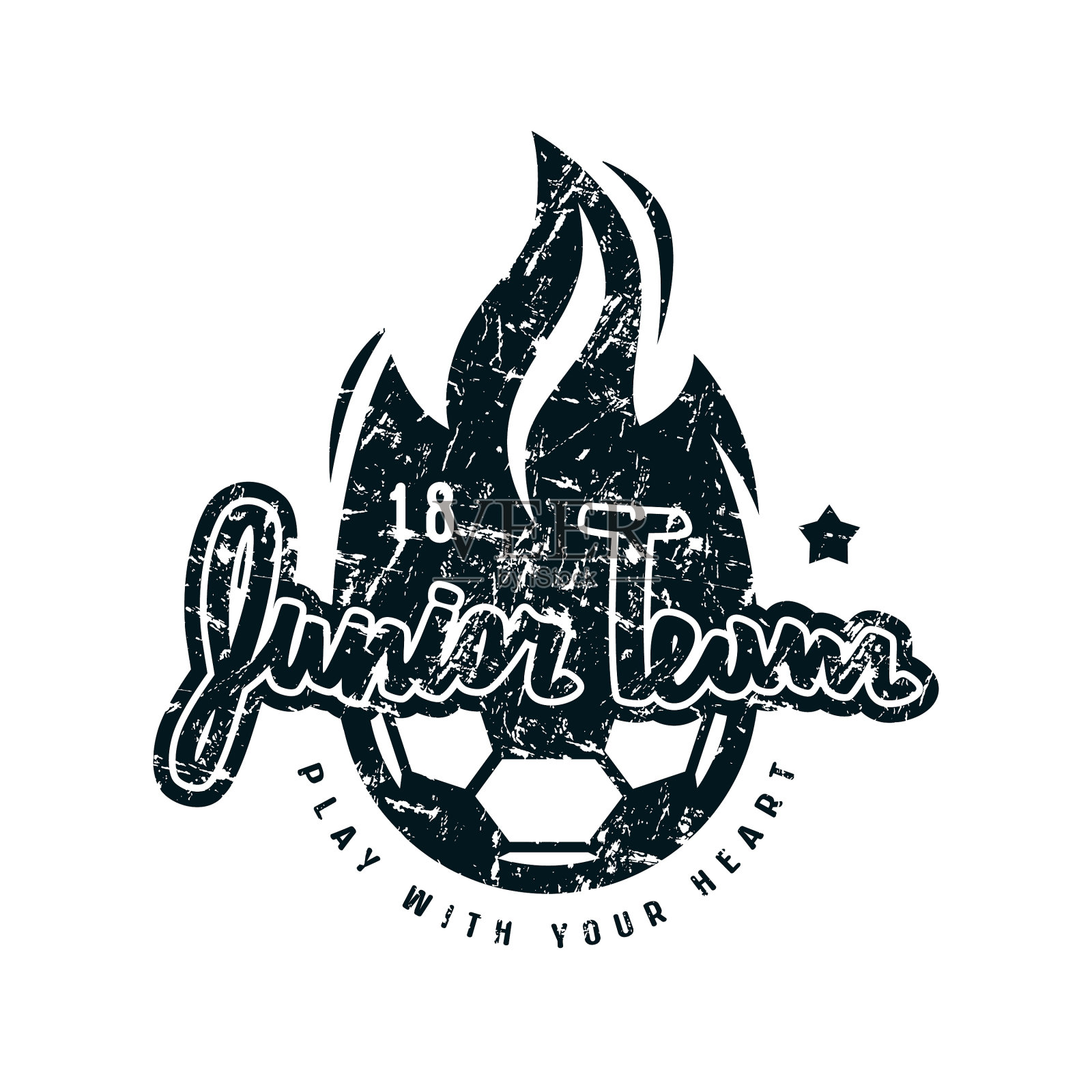 少年足球队的标志设计元素图片