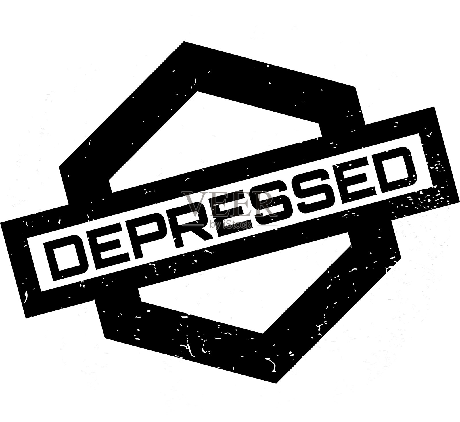 抑郁的橡皮图章设计元素图片