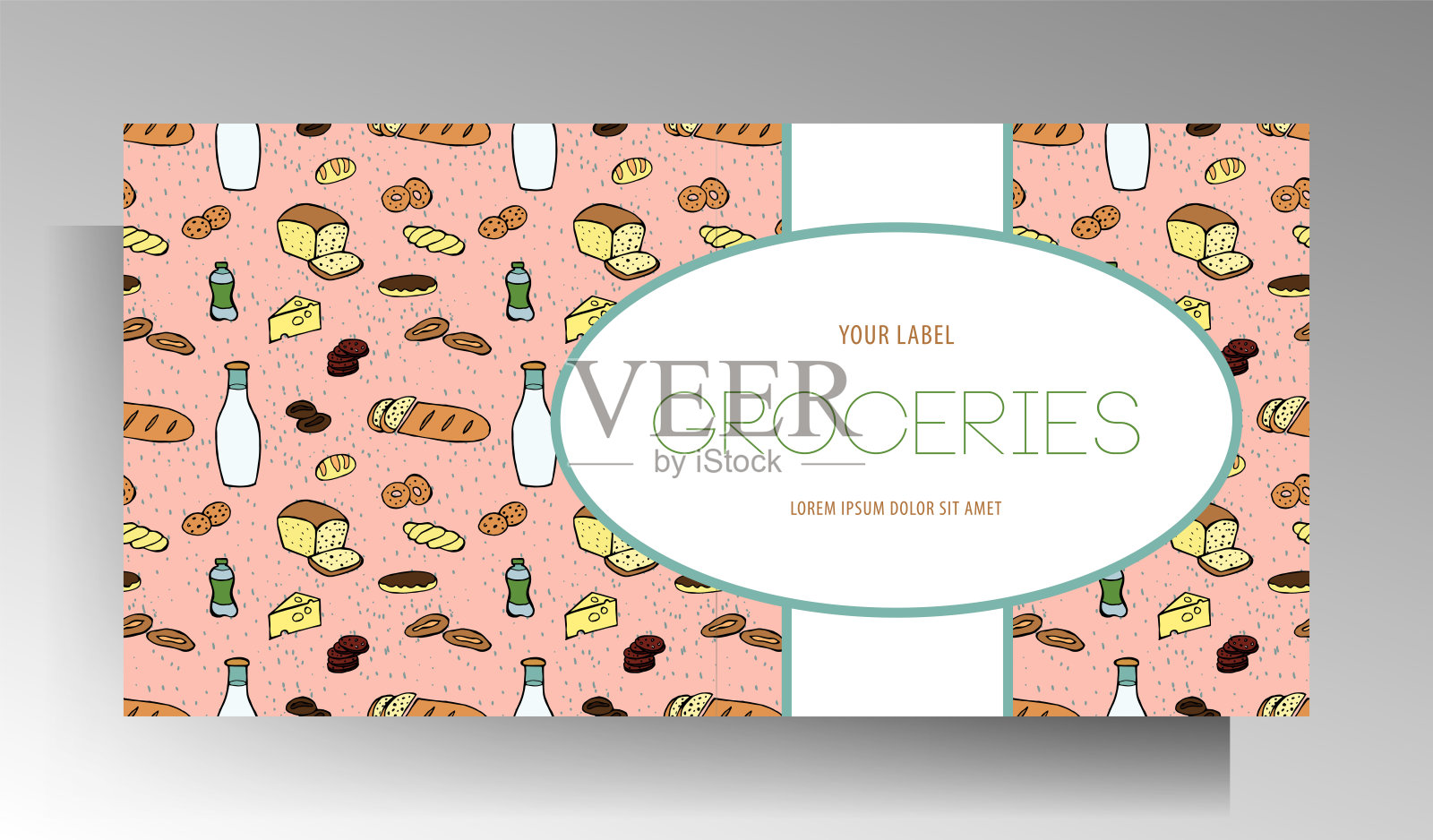 杂货横幅模板设计。插画图片素材