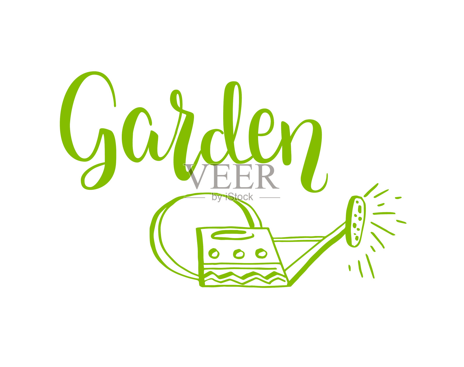 花园的绿色字体设计元素图片