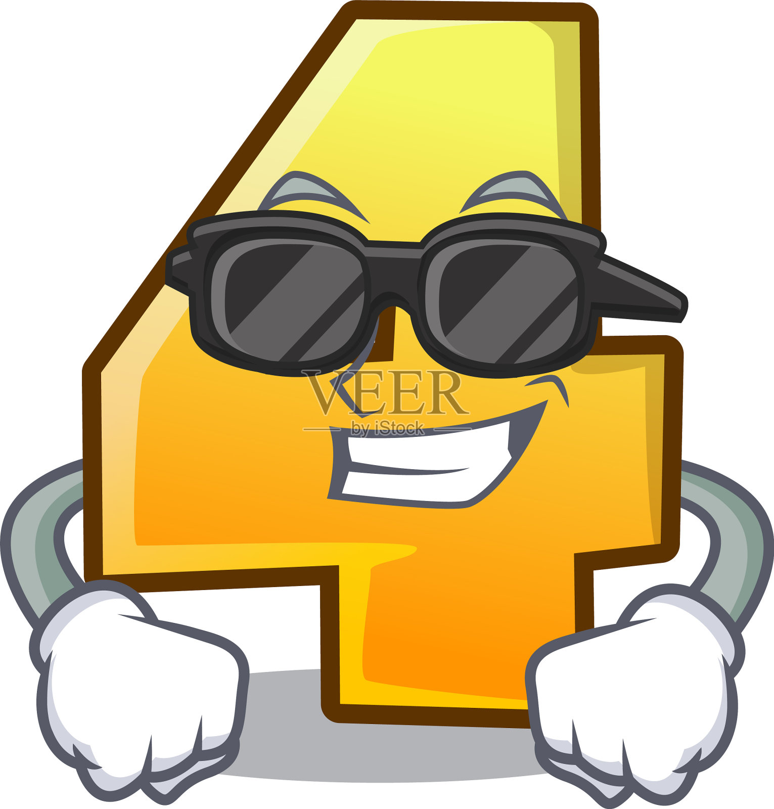 超级酷的数字4卡通栅栏设计元素图片