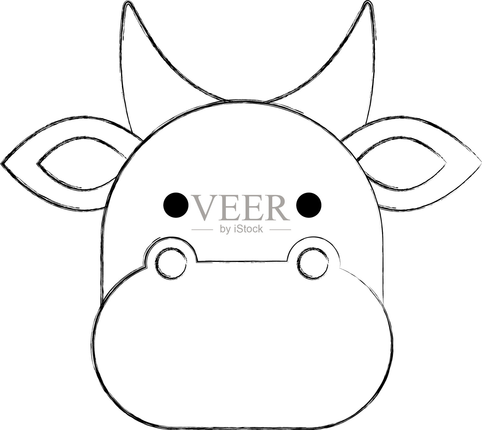 圣诞牛槽卡通动物设计元素图片