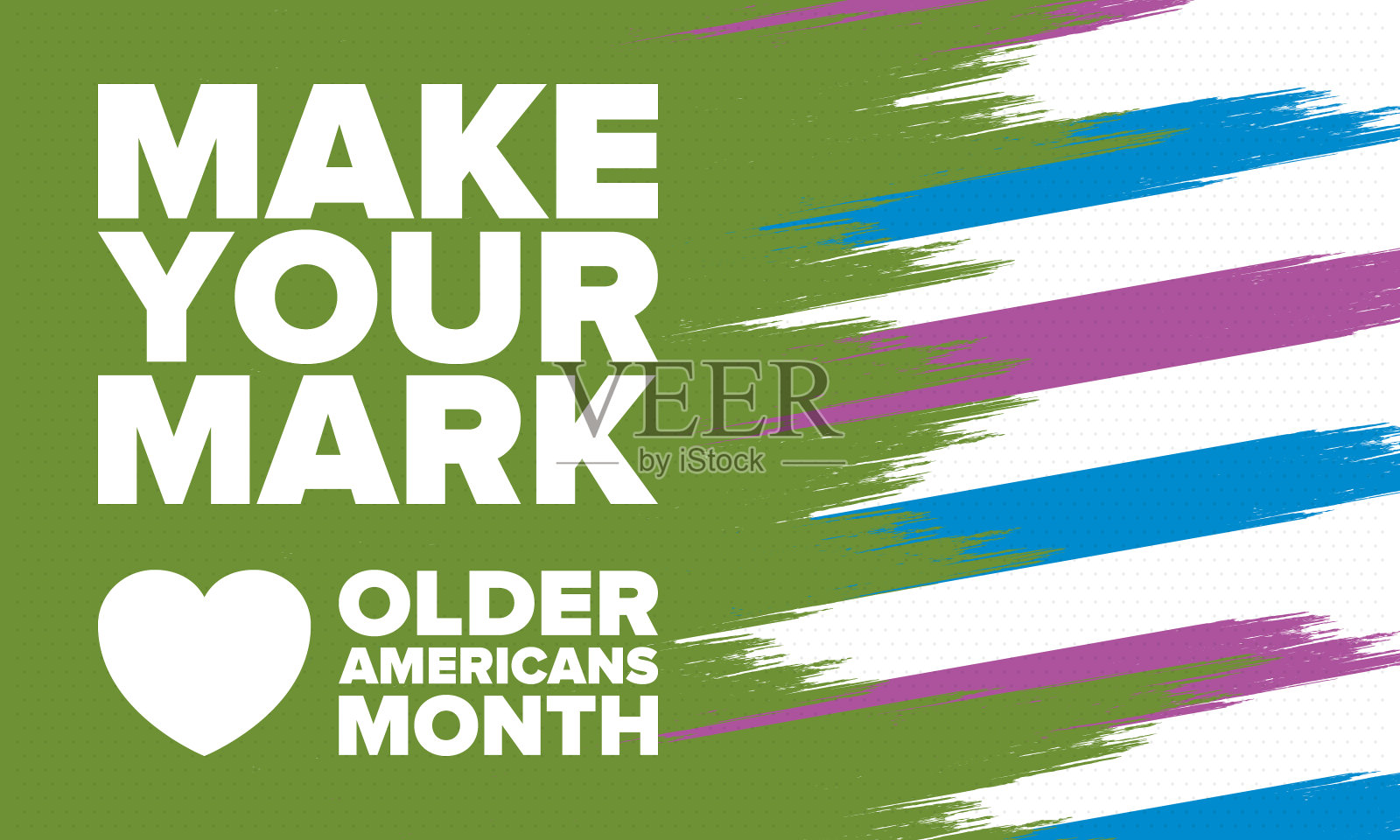 美国老年人。五月在美国庆祝。美国老年人的全国纪念月。海报、卡片、横幅和背景。矢量图插画图片素材