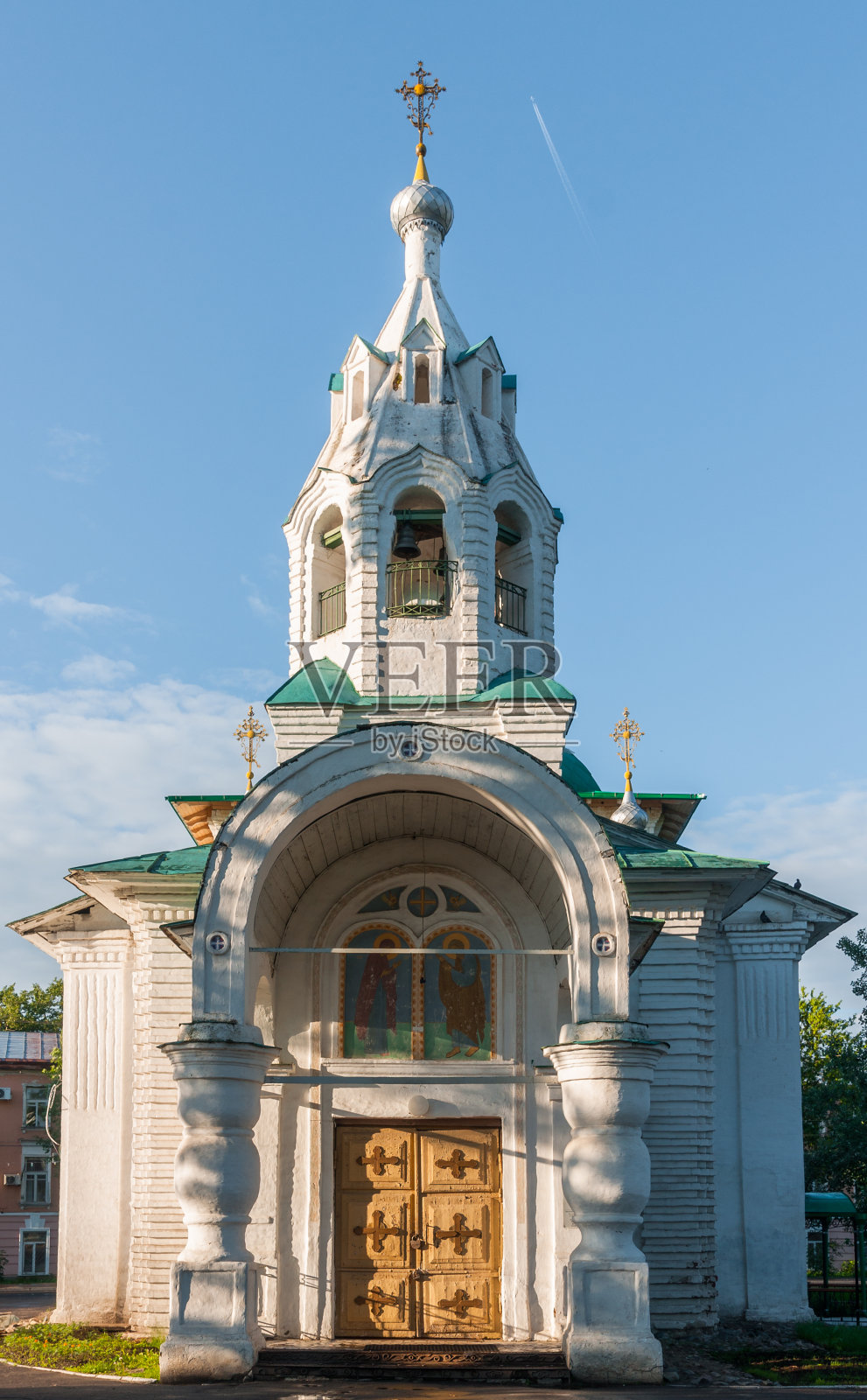 拍卖的圣母代祷教堂，沃洛格达，俄罗斯照片摄影图片